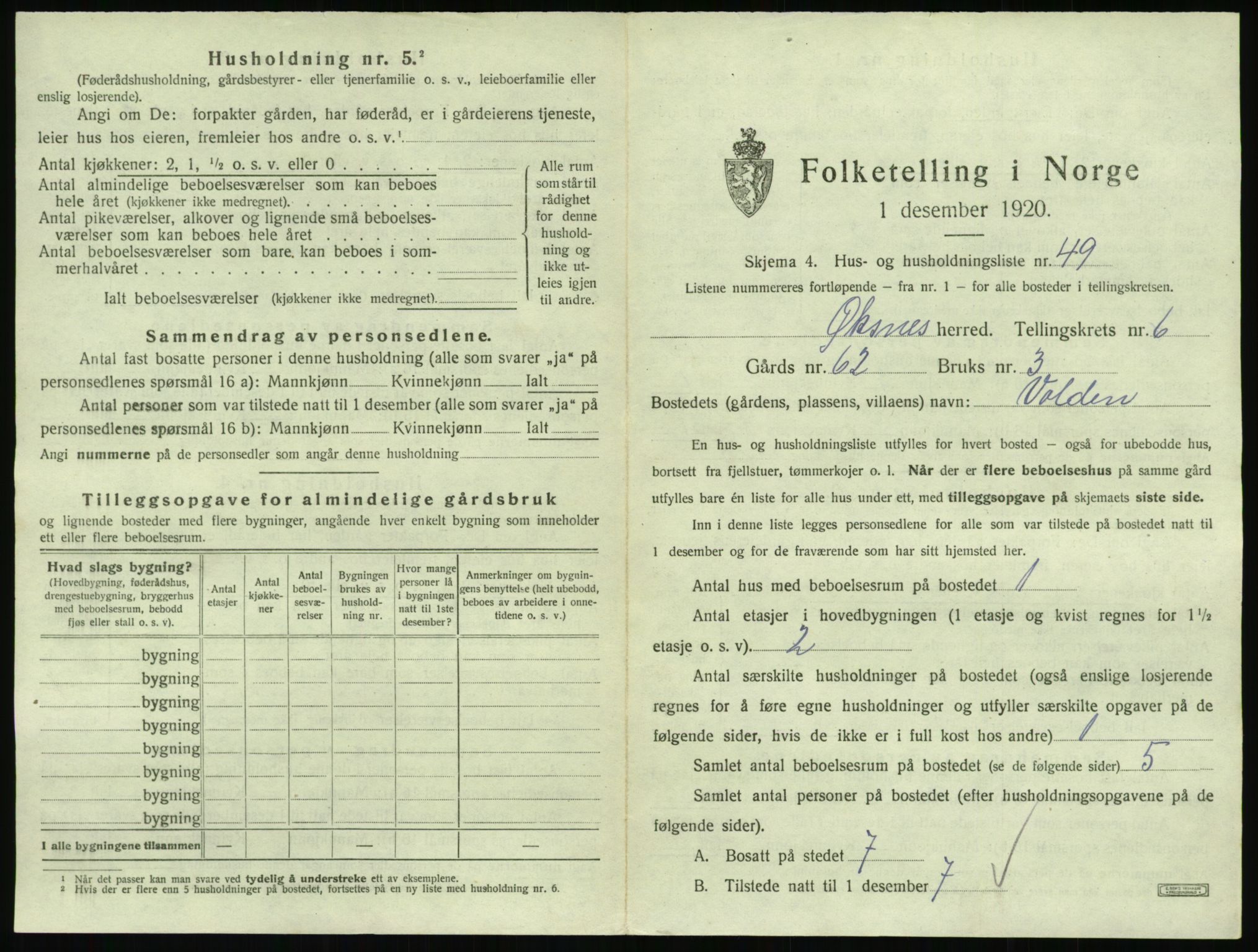 SAT, Folketelling 1920 for 1868 Øksnes herred, 1920, s. 724