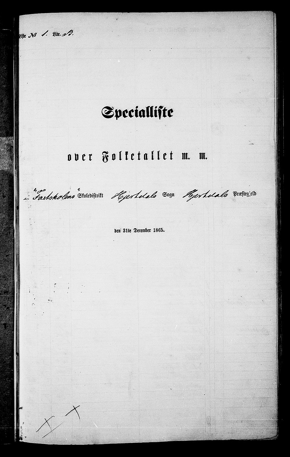RA, Folketelling 1865 for 0827P Hjartdal prestegjeld, 1865, s. 25