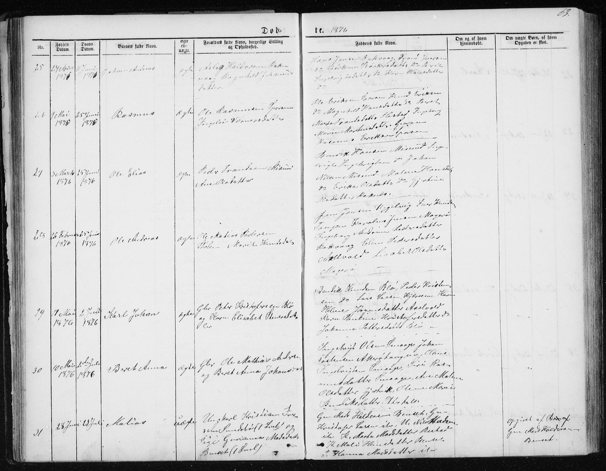 Ministerialprotokoller, klokkerbøker og fødselsregistre - Møre og Romsdal, AV/SAT-A-1454/560/L0724: Klokkerbok nr. 560C01, 1867-1892, s. 63