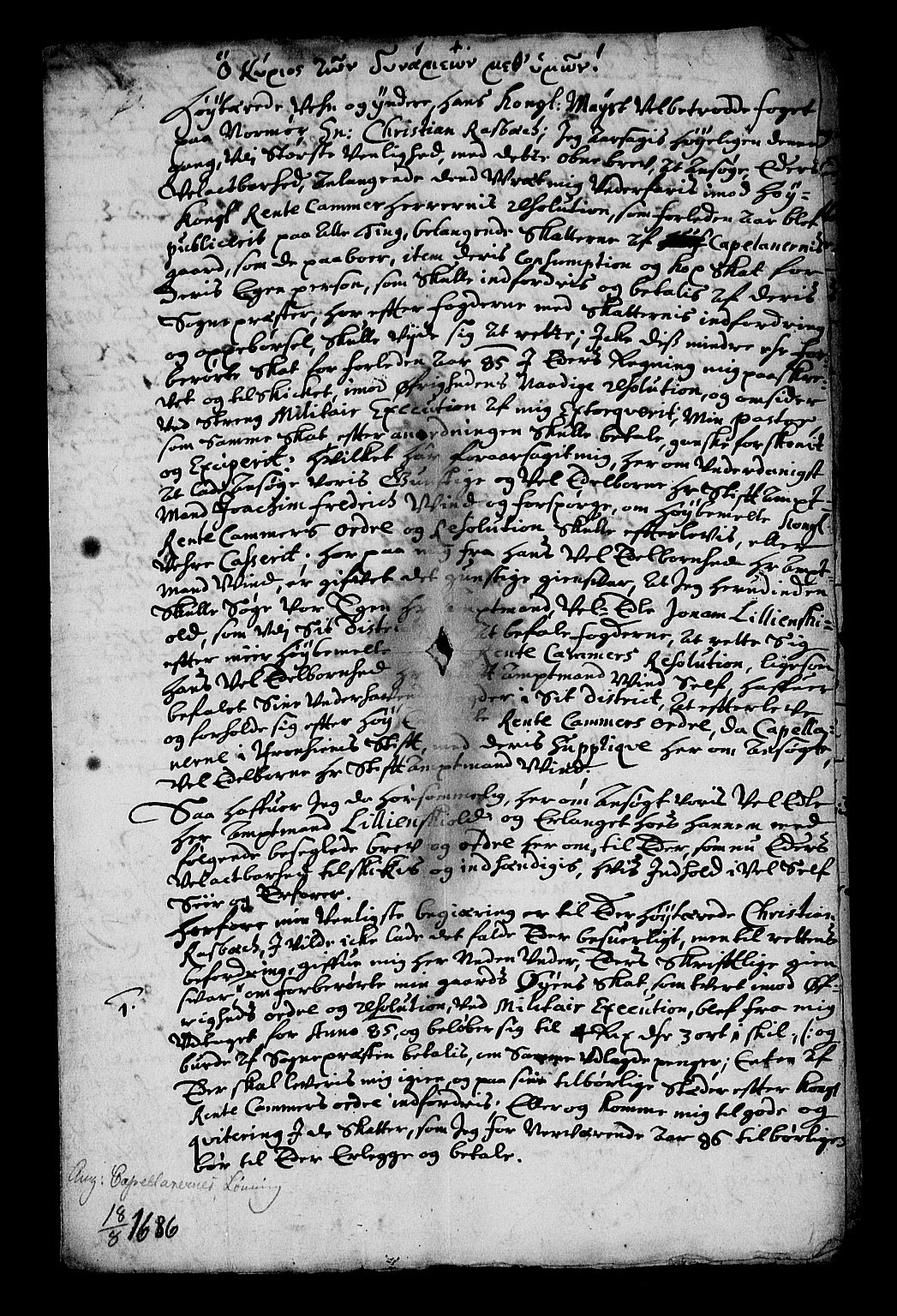 Stattholderembetet 1572-1771, RA/EA-2870/Af/L0001: Avskrifter av vedlegg til originale supplikker, nummerert i samsvar med supplikkbøkene, 1683-1687, s. 101