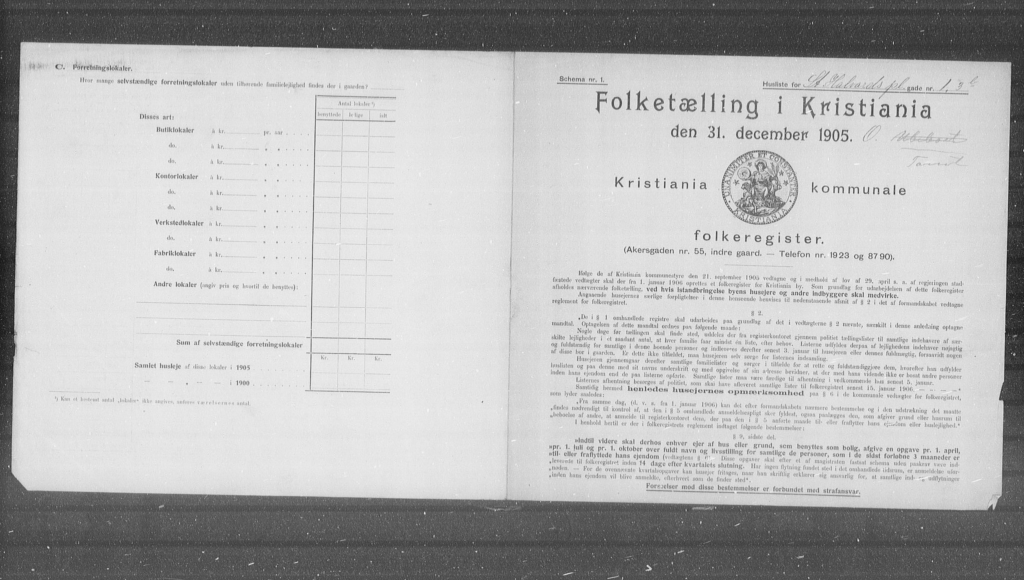 OBA, Kommunal folketelling 31.12.1905 for Kristiania kjøpstad, 1905, s. 53196