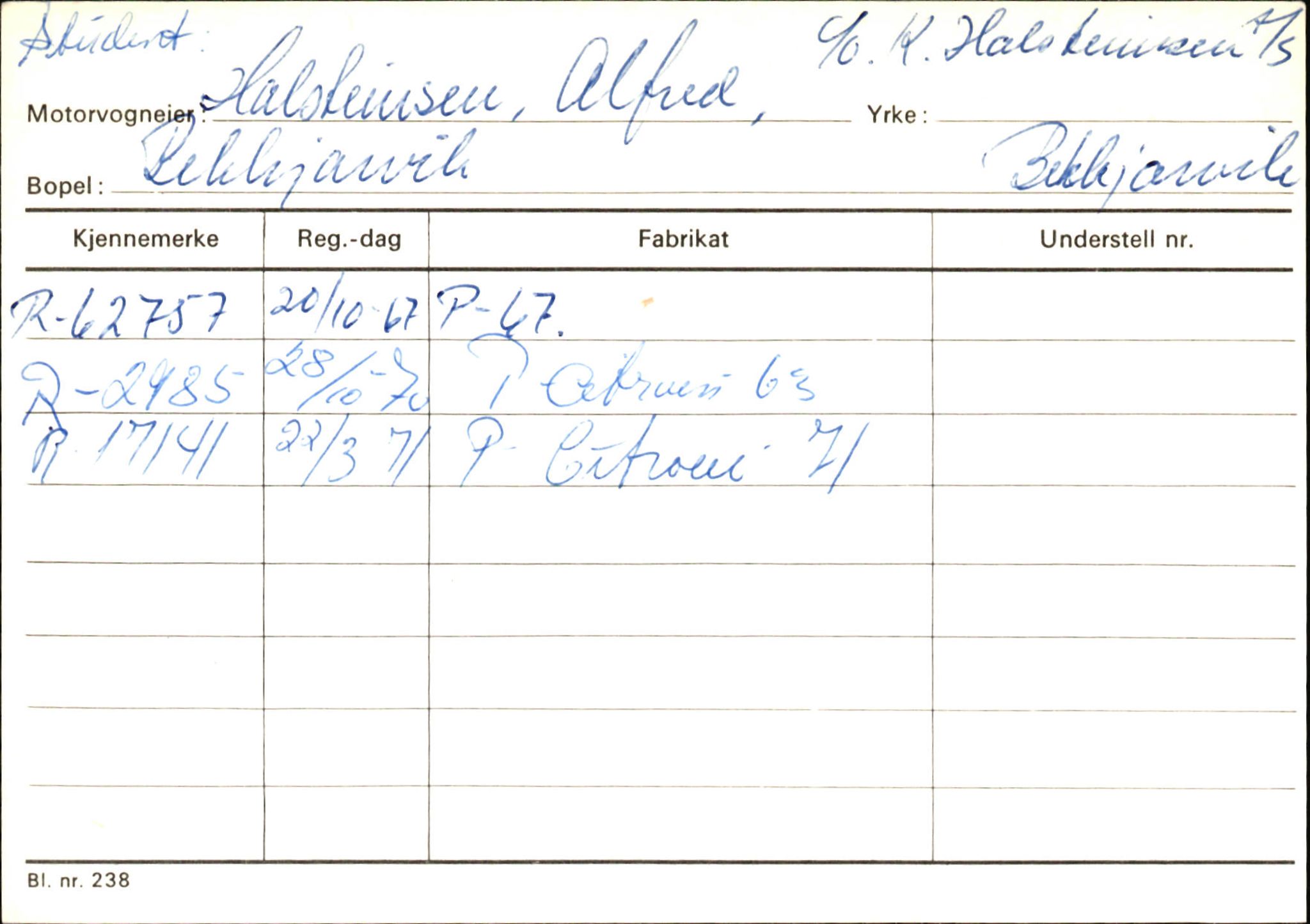 Statens vegvesen, Hordaland vegkontor, AV/SAB-A-5201/2/Ha/L0018: R-eierkort H, 1920-1971, s. 291