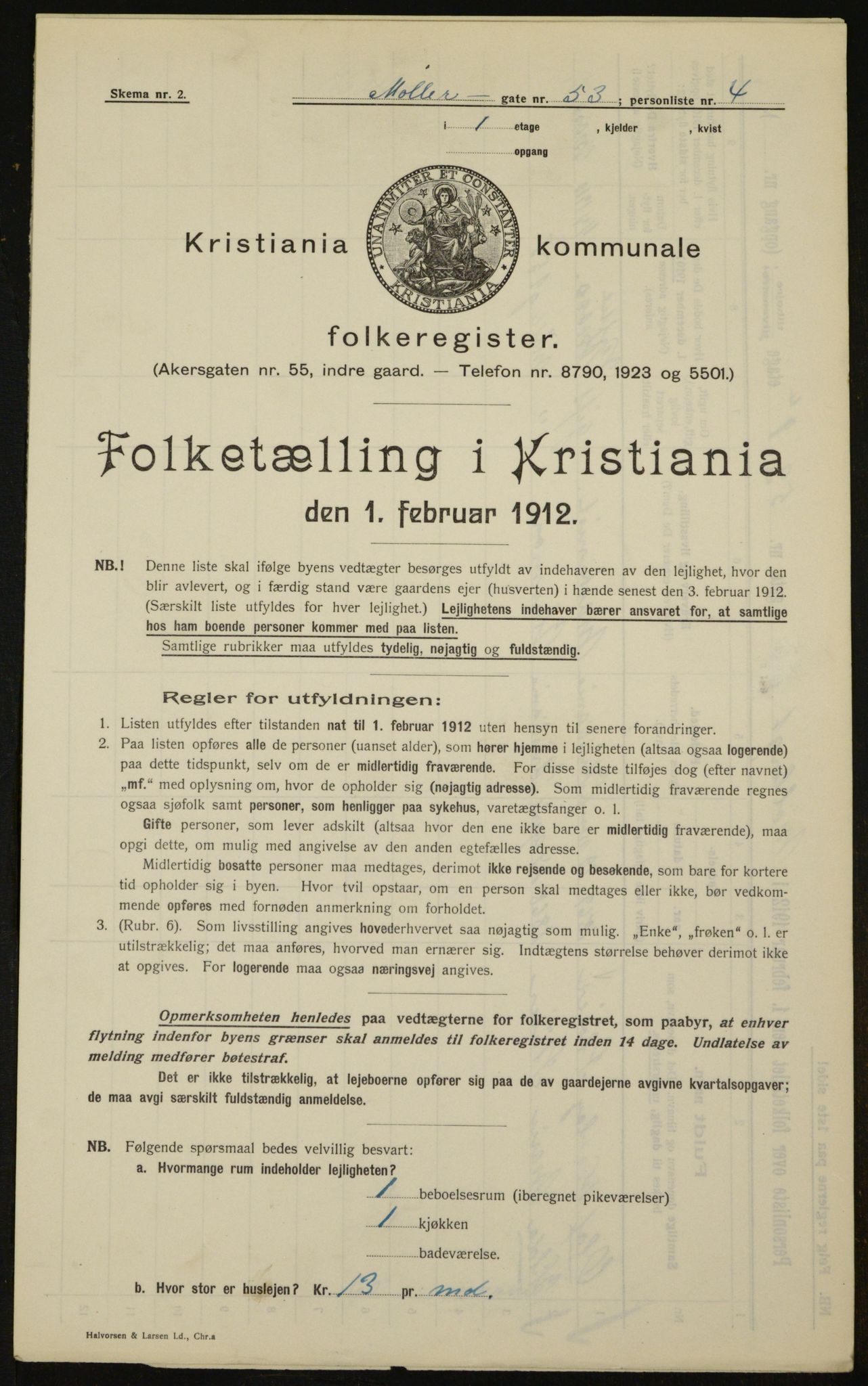 OBA, Kommunal folketelling 1.2.1912 for Kristiania, 1912, s. 69576