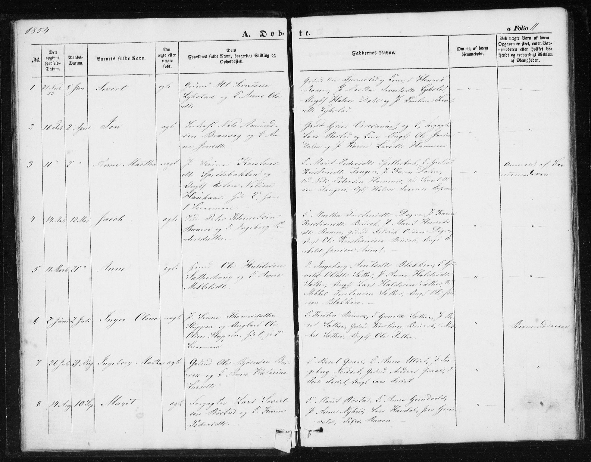 Ministerialprotokoller, klokkerbøker og fødselsregistre - Sør-Trøndelag, AV/SAT-A-1456/608/L0332: Ministerialbok nr. 608A01, 1848-1861, s. 11