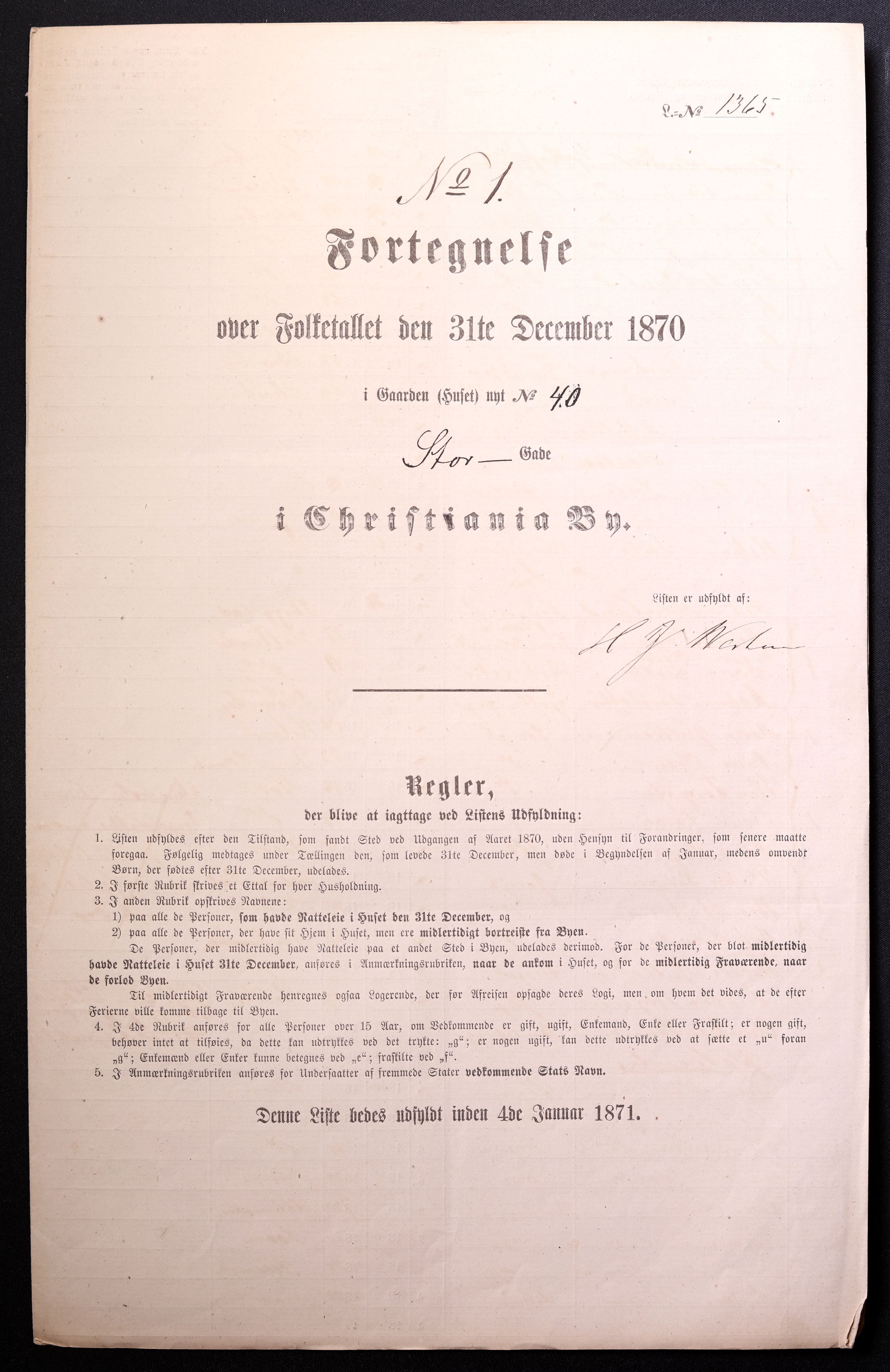 RA, Folketelling 1870 for 0301 Kristiania kjøpstad, 1870, s. 3921