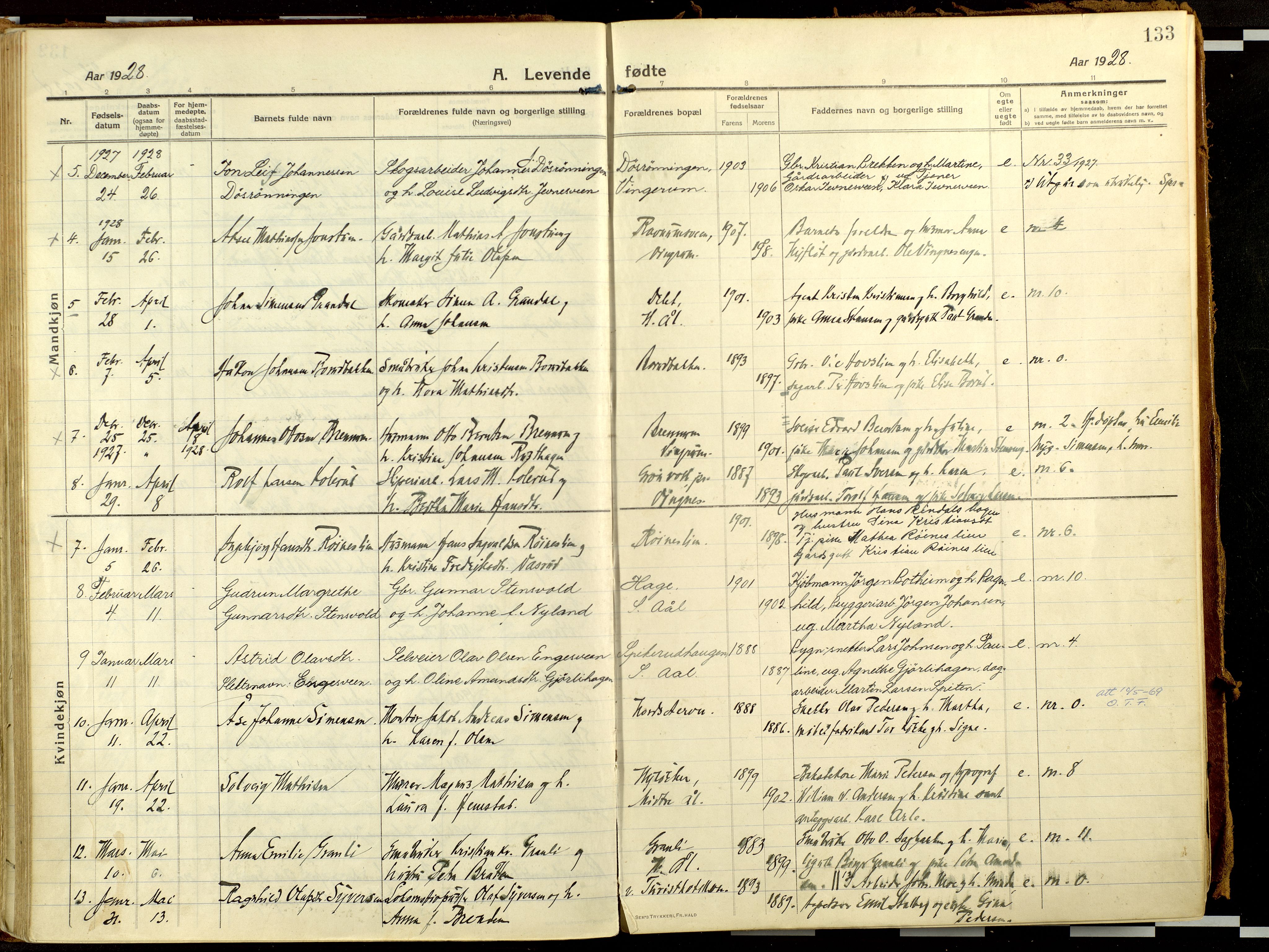 Fåberg prestekontor, AV/SAH-PREST-086/H/Ha/Haa/L0013: Ministerialbok nr. 13, 1913-1928, s. 133