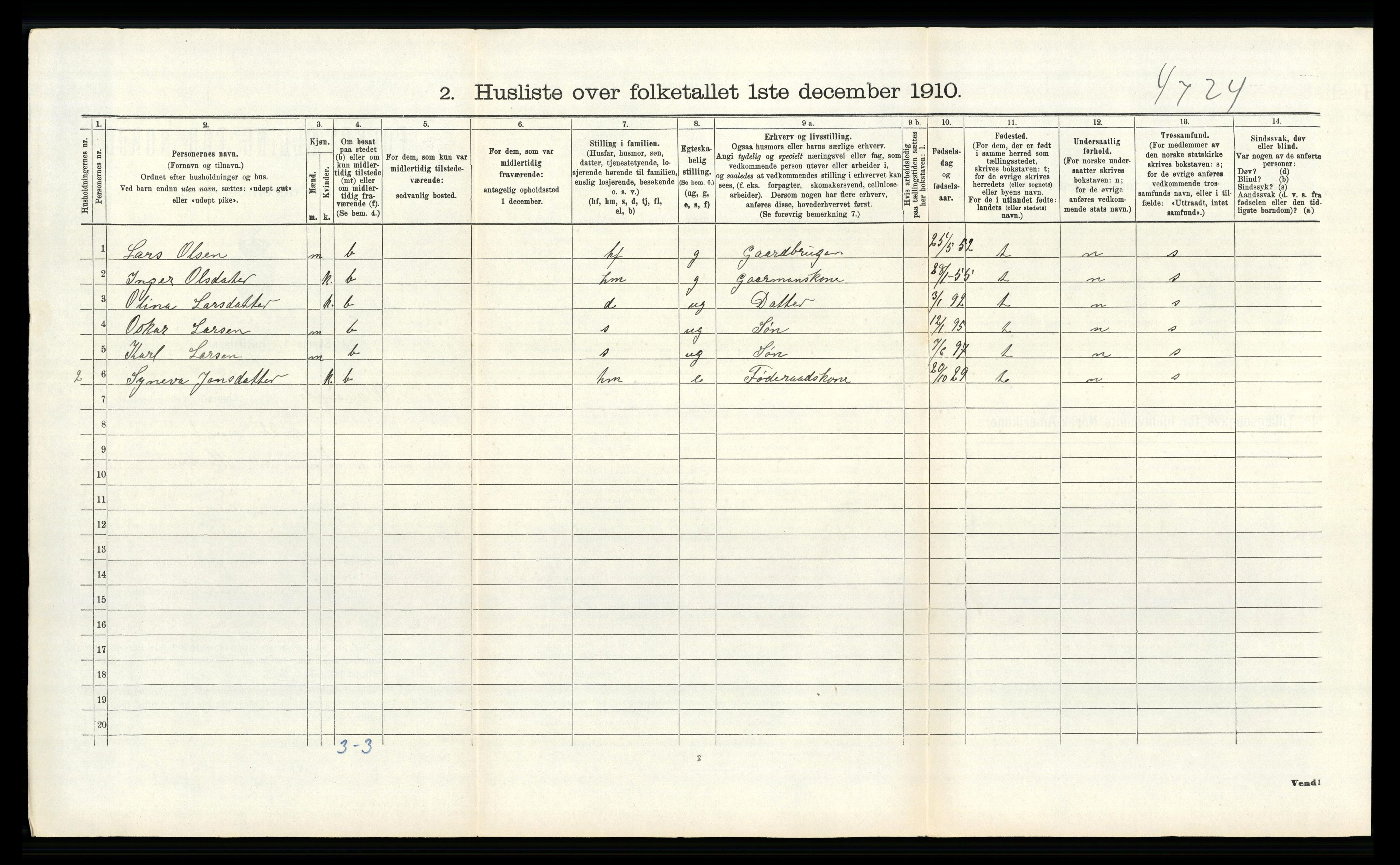 RA, Folketelling 1910 for 1257 Alversund herred, 1910, s. 519