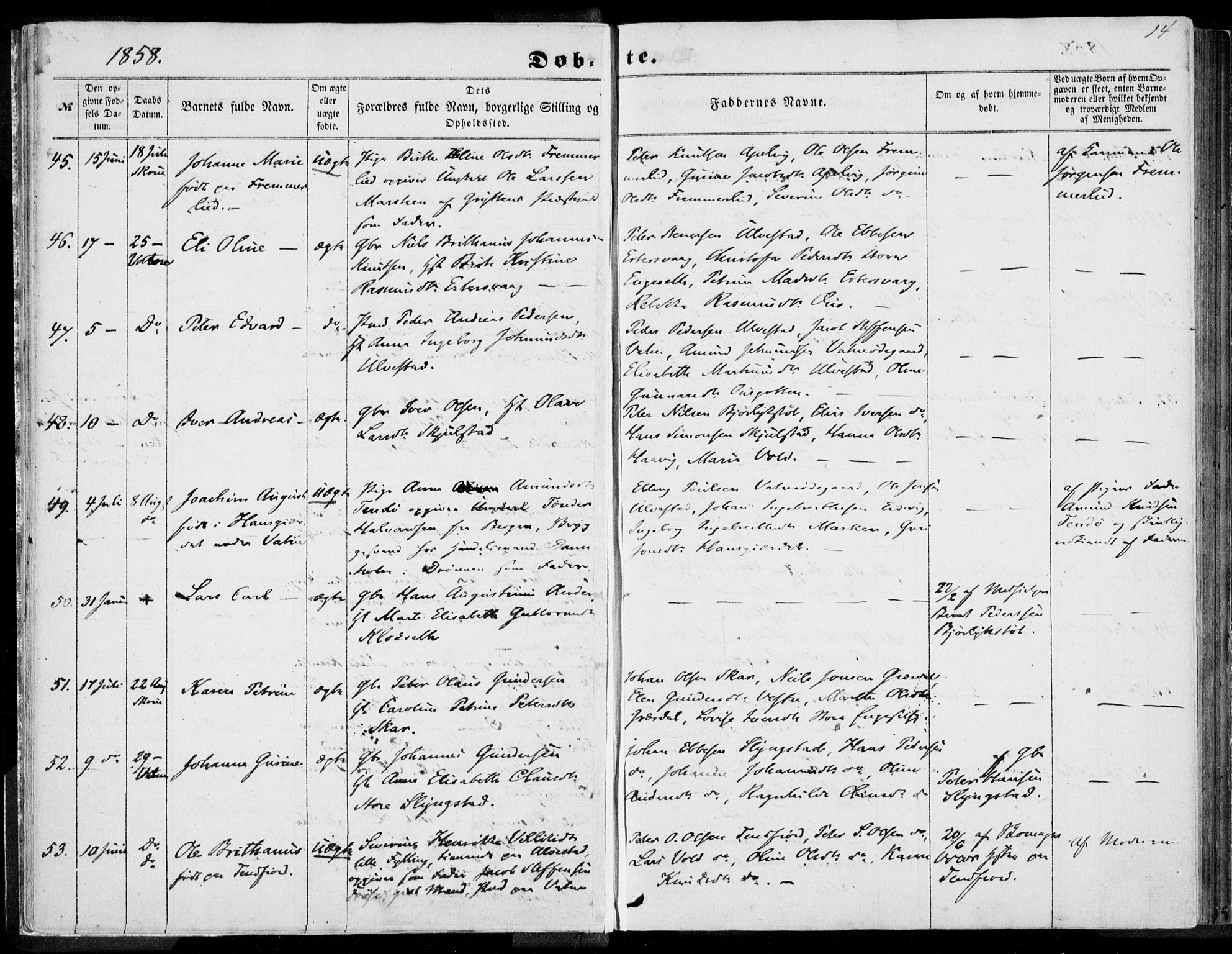 Ministerialprotokoller, klokkerbøker og fødselsregistre - Møre og Romsdal, AV/SAT-A-1454/524/L0354: Ministerialbok nr. 524A06, 1857-1863, s. 14