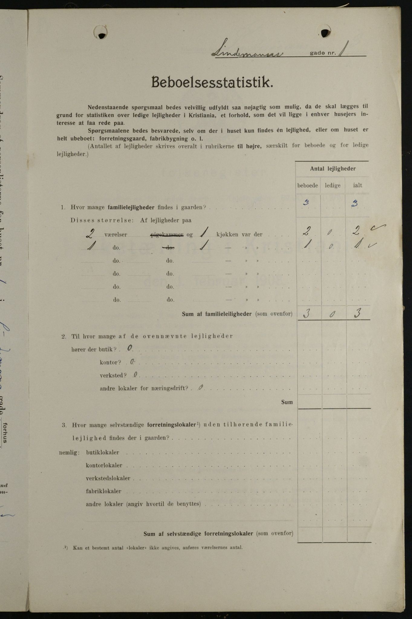 OBA, Kommunal folketelling 1.2.1908 for Kristiania kjøpstad, 1908, s. 51711