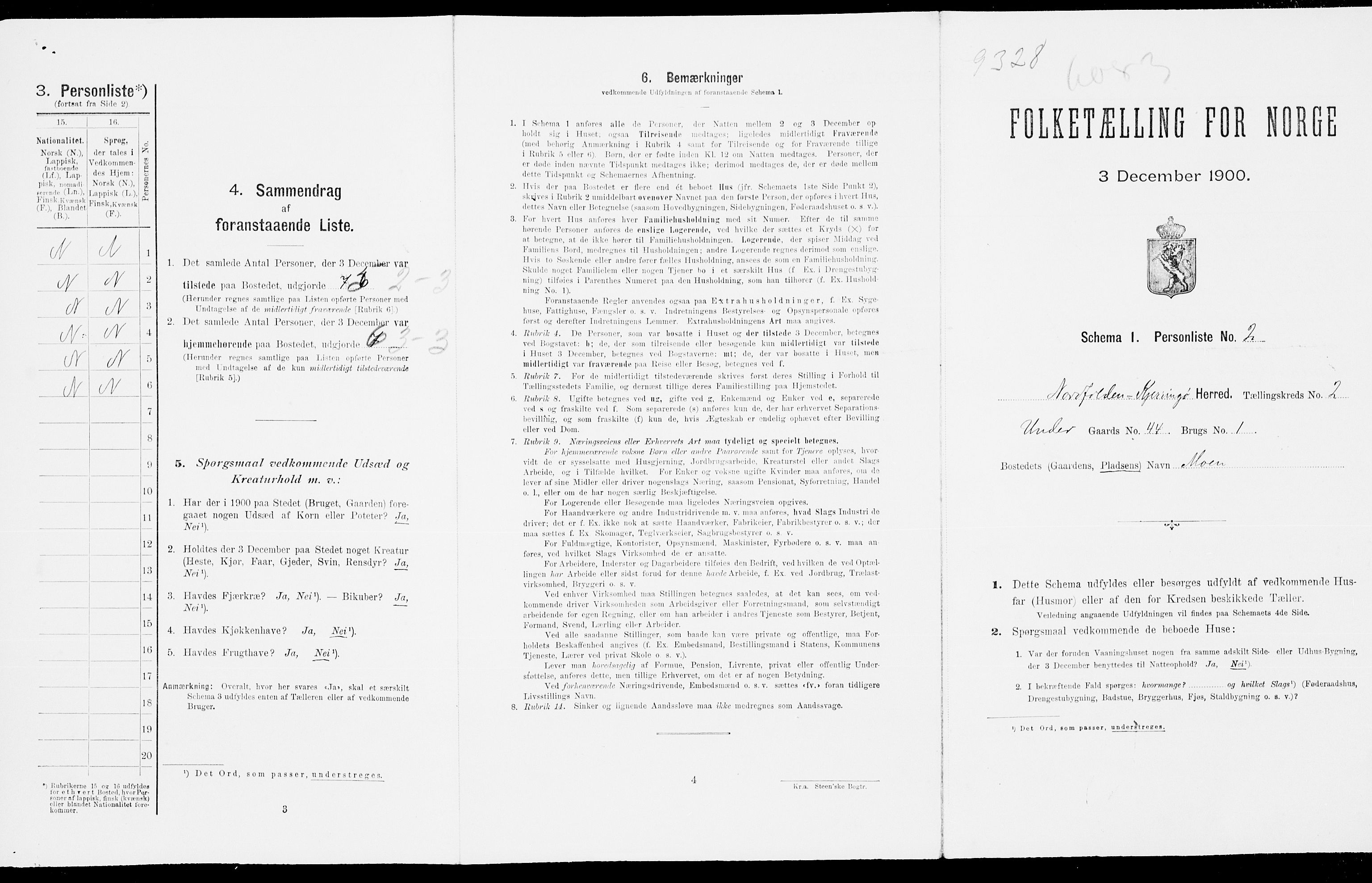 SAT, Folketelling 1900 for 1846 Nordfold-Kjerringøy herred, 1900, s. 138