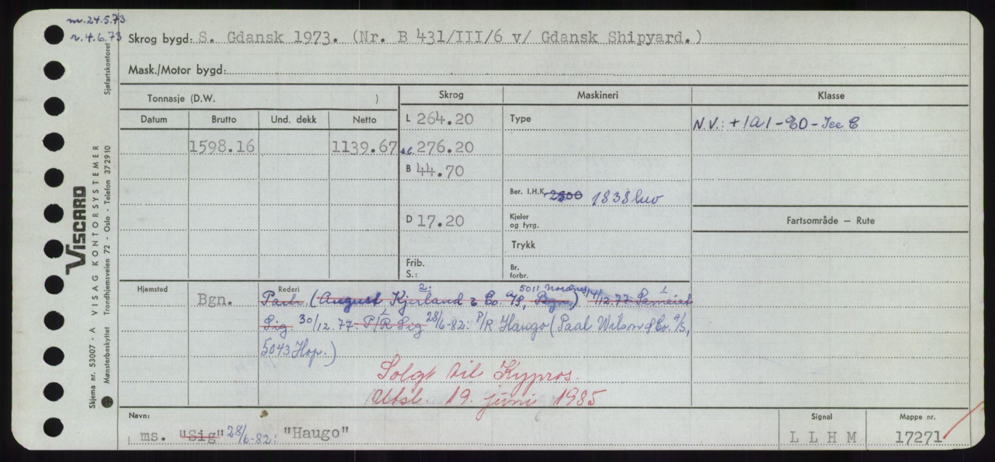 Sjøfartsdirektoratet med forløpere, Skipsmålingen, RA/S-1627/H/Hd/L0014: Fartøy, H-Havl, s. 409