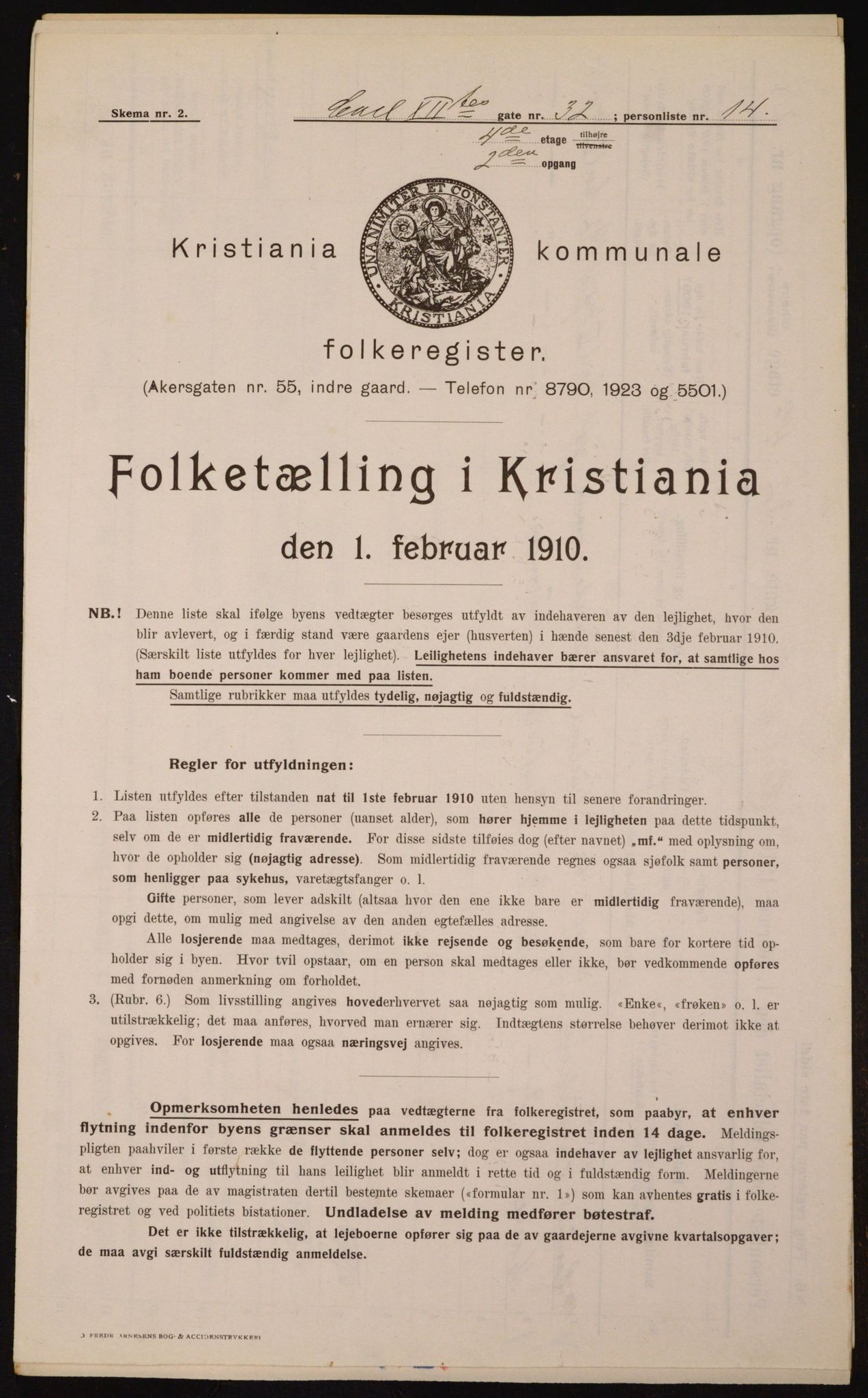 OBA, Kommunal folketelling 1.2.1910 for Kristiania, 1910, s. 47258