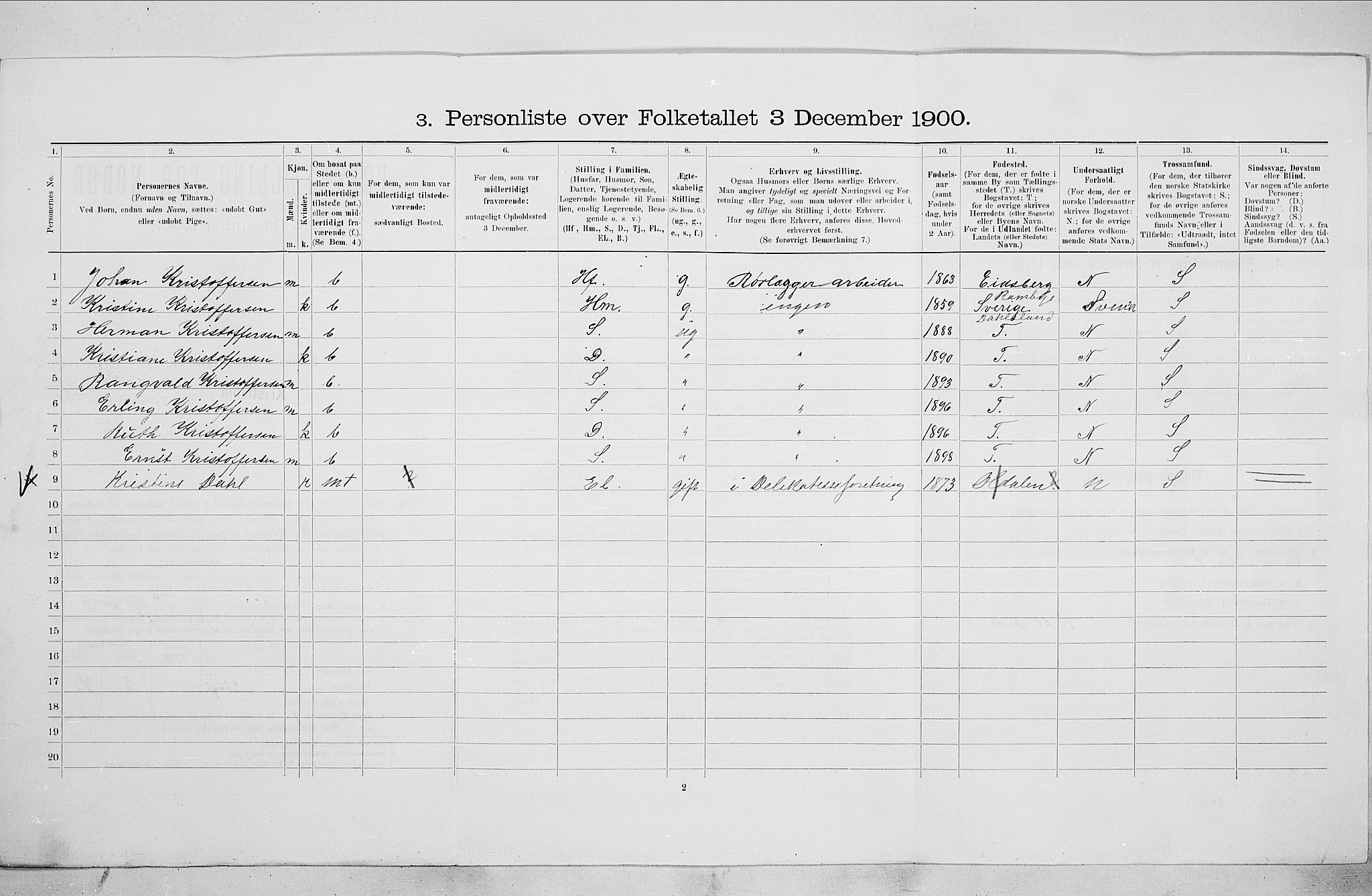 SAO, Folketelling 1900 for 0301 Kristiania kjøpstad, 1900, s. 51269