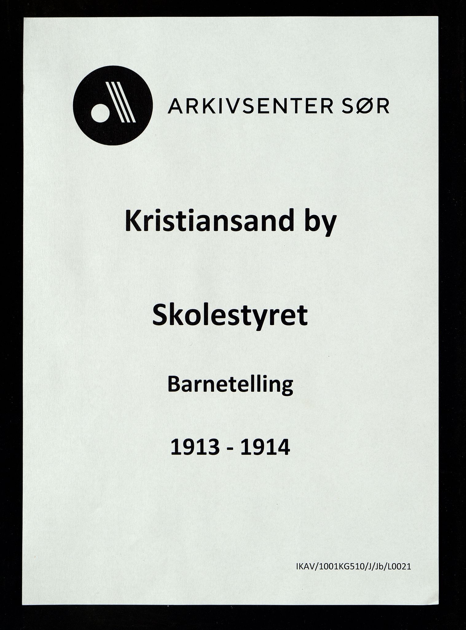 Kristiansand By - Skolekommisjonen/ -Styret, IKAV/1001KG510/J/Jb/L0021: Barnetelling, 1913-1914