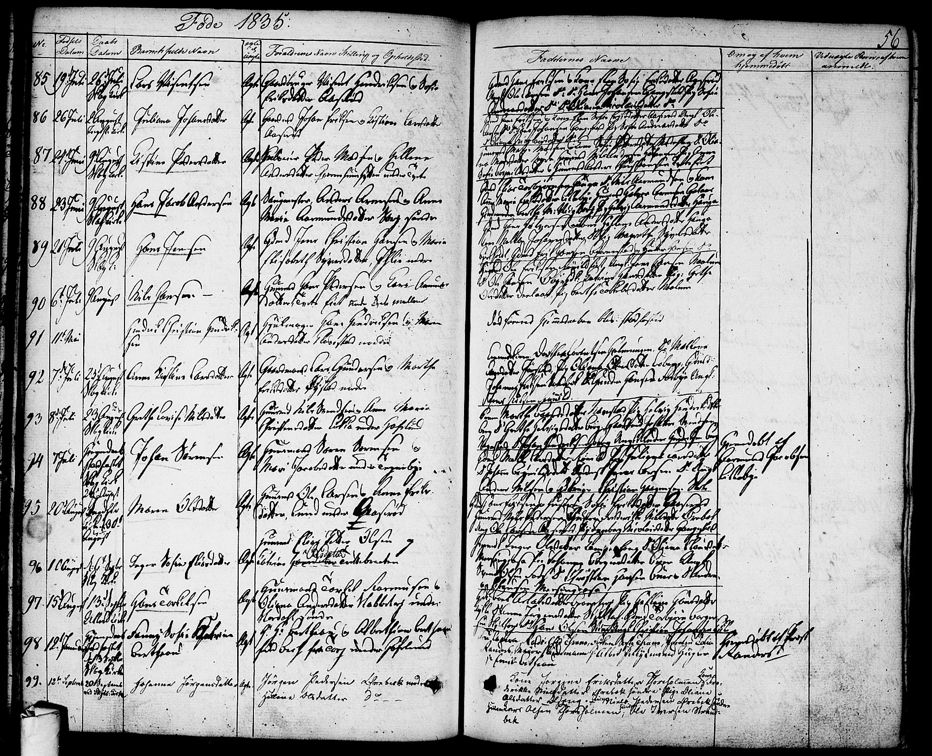Skjeberg prestekontor Kirkebøker, AV/SAO-A-10923/F/Fa/L0005: Ministerialbok nr. I 5, 1830-1845, s. 56