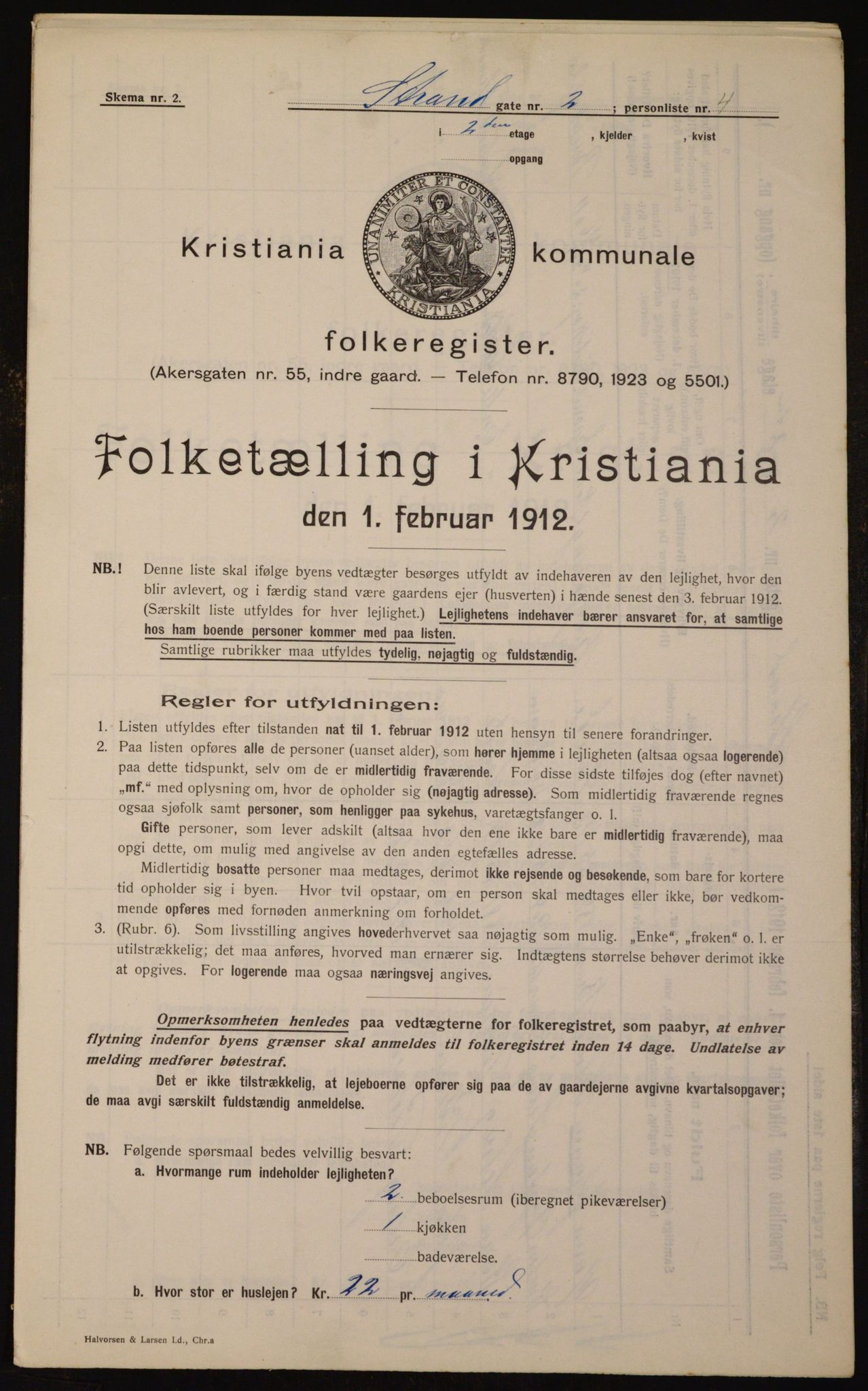 OBA, Kommunal folketelling 1.2.1912 for Kristiania, 1912, s. 103683