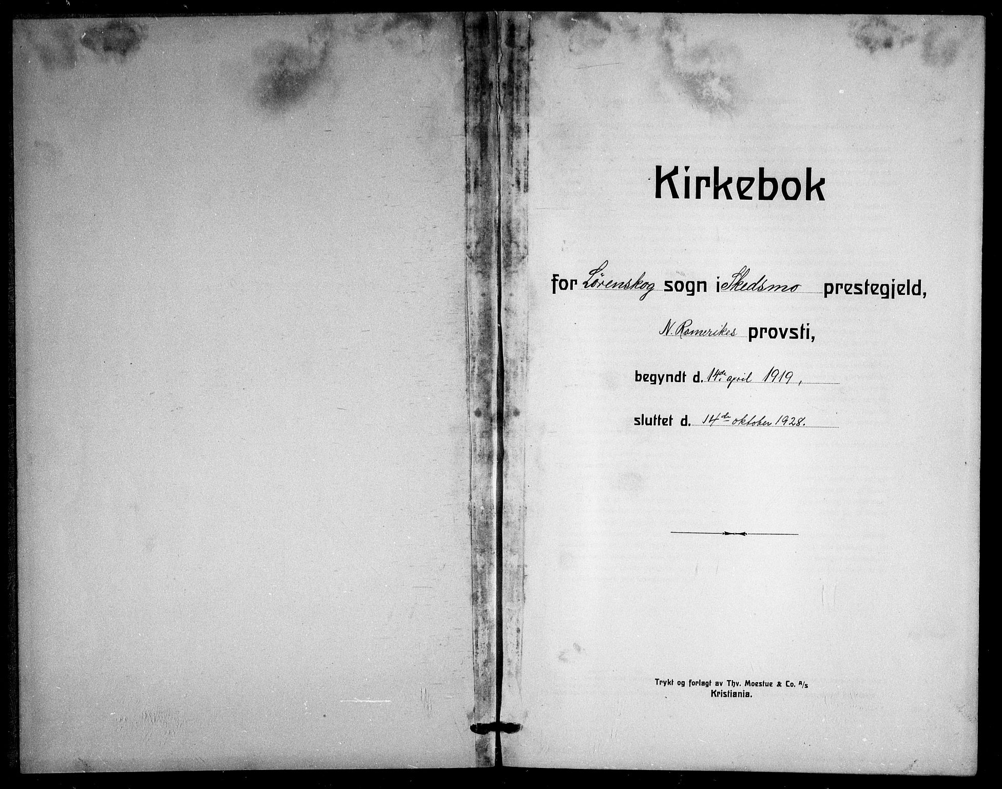 Skedsmo prestekontor Kirkebøker, SAO/A-10033a/G/Gb/L0003: Klokkerbok nr. II 3, 1919-1928