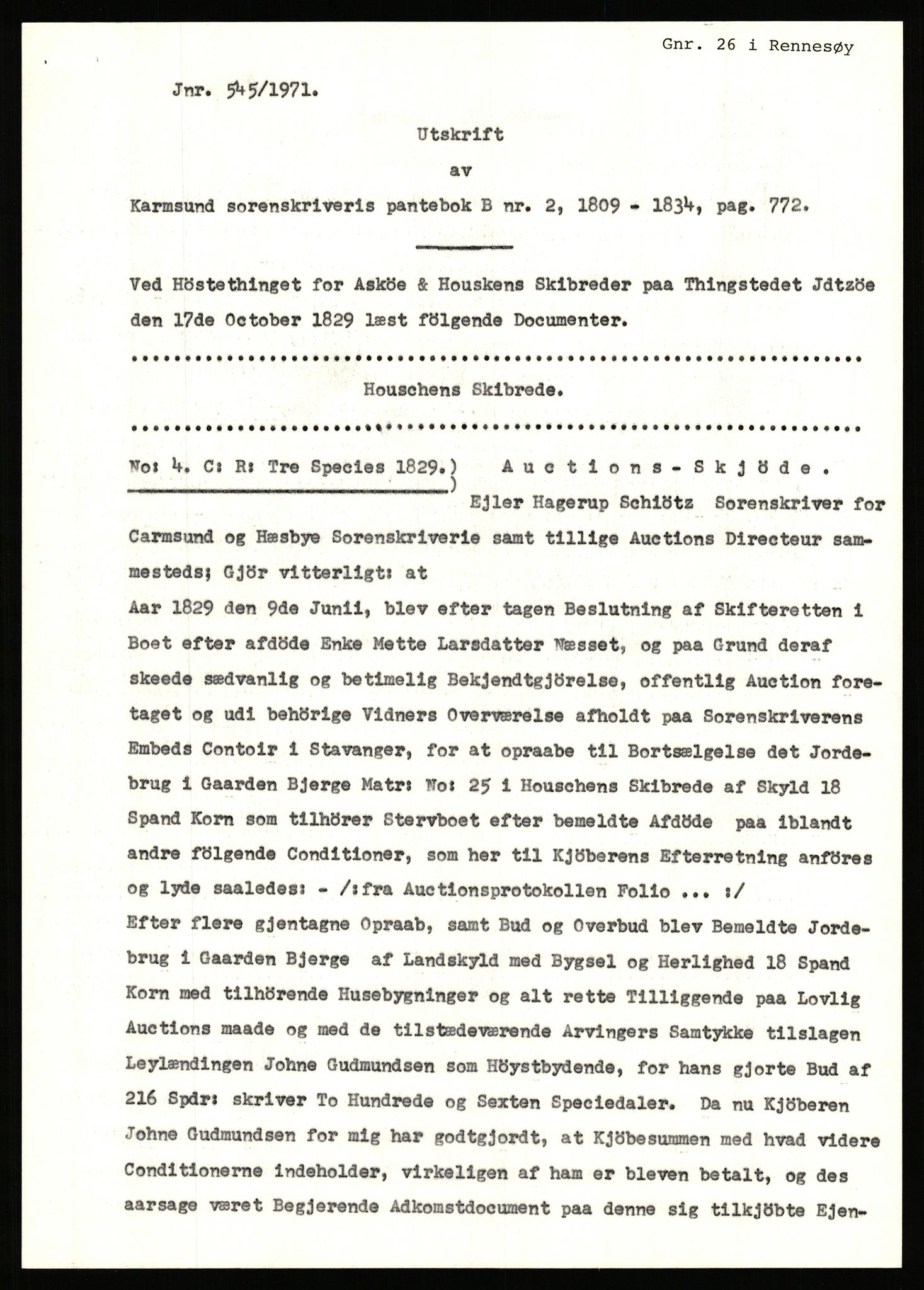 Statsarkivet i Stavanger, AV/SAST-A-101971/03/Y/Yj/L0008: Avskrifter sortert etter gårdsnavn: Birkeland indre - Bjerge, 1750-1930, s. 523