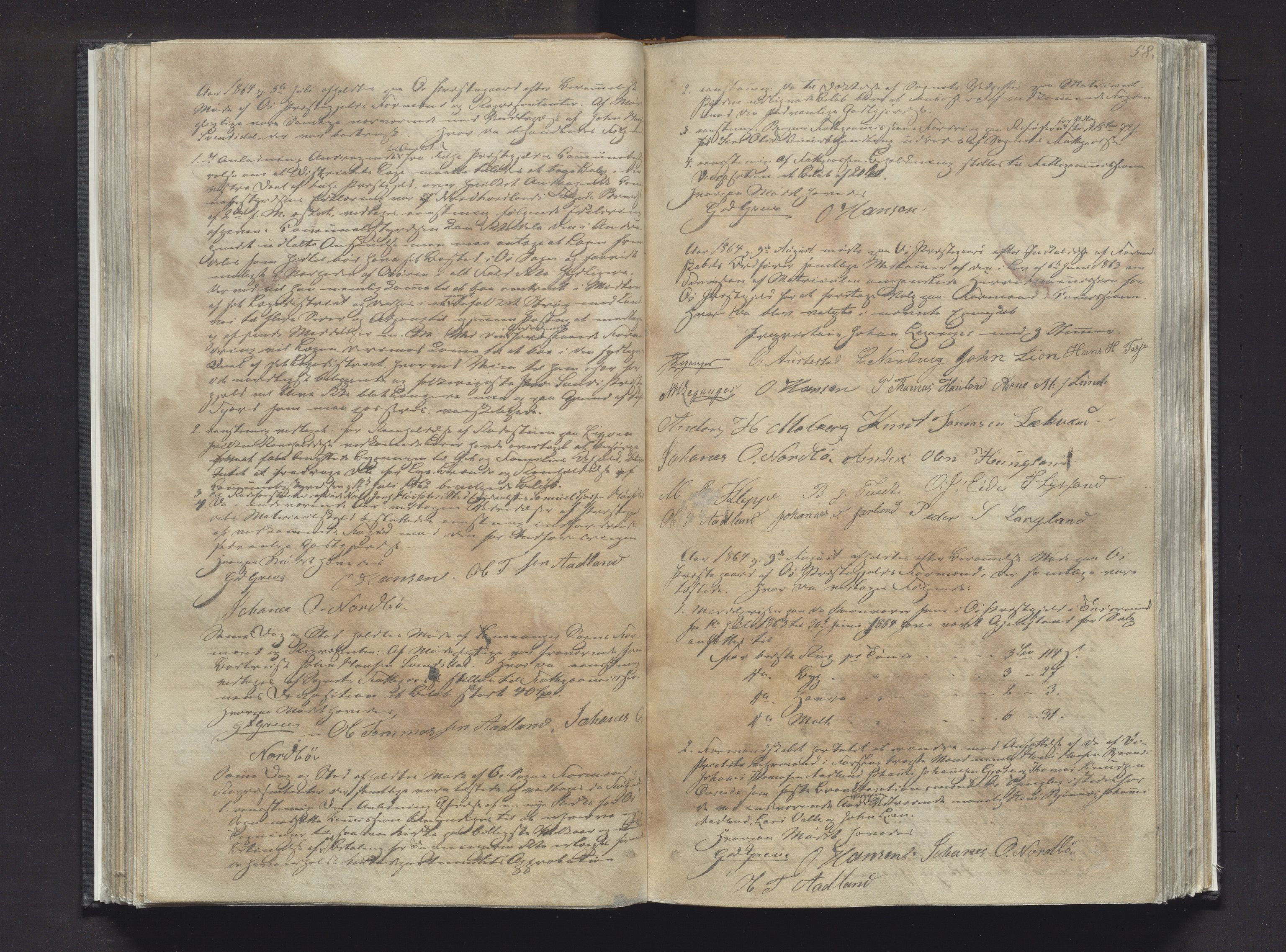 Os kommune. Formannskapet, IKAH/1243-021/A/Aa/L0002: Møtebok for formannskap, heradsstyre og soknestyra i Os og Samnanger soknekommunar, 1855-1872, s. 58