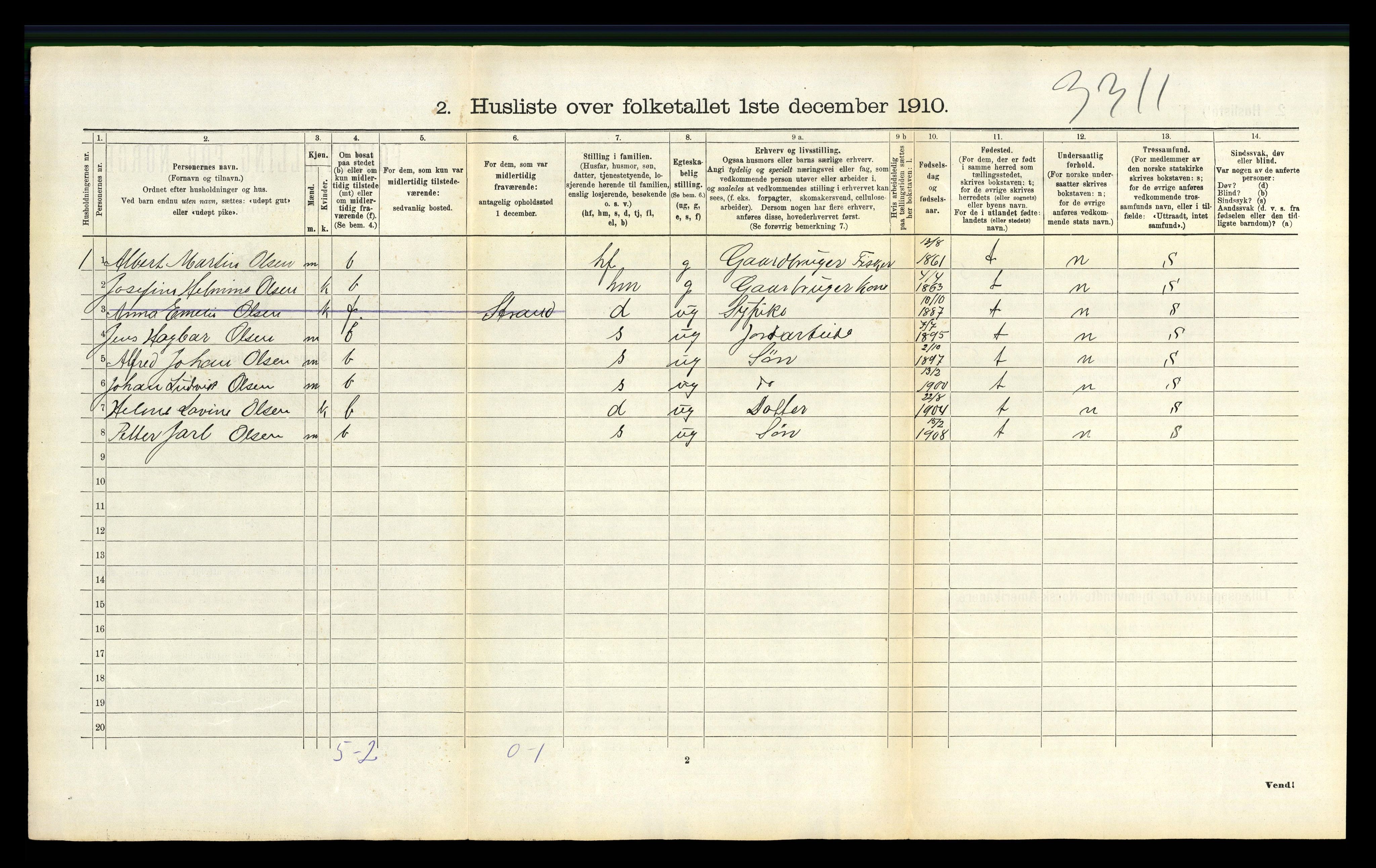 RA, Folketelling 1910 for 1853 Evenes herred, 1910, s. 356