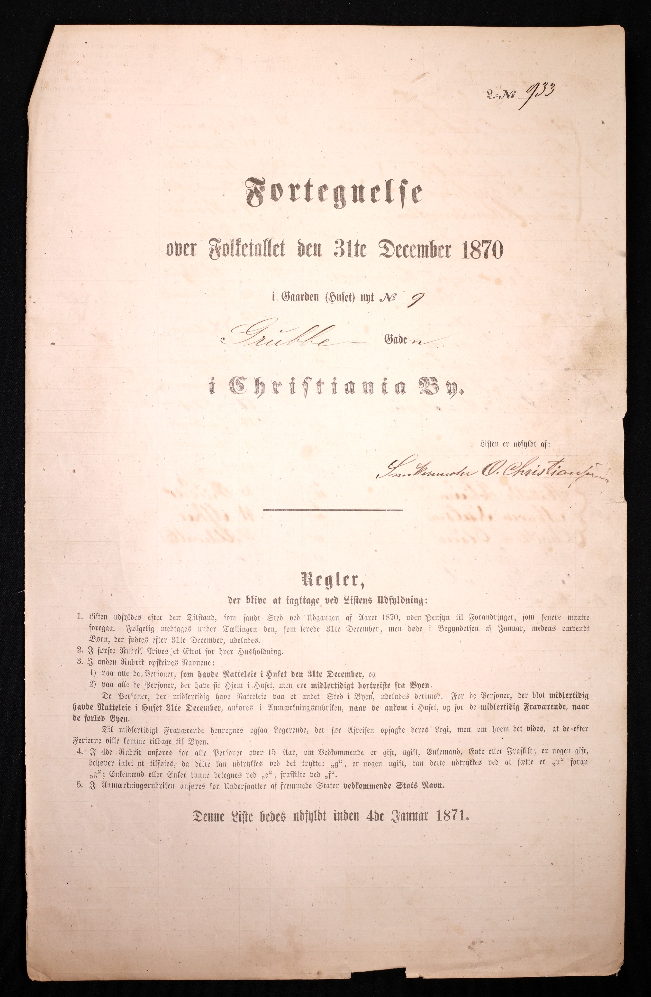 RA, Folketelling 1870 for 0301 Kristiania kjøpstad, 1870, s. 1133