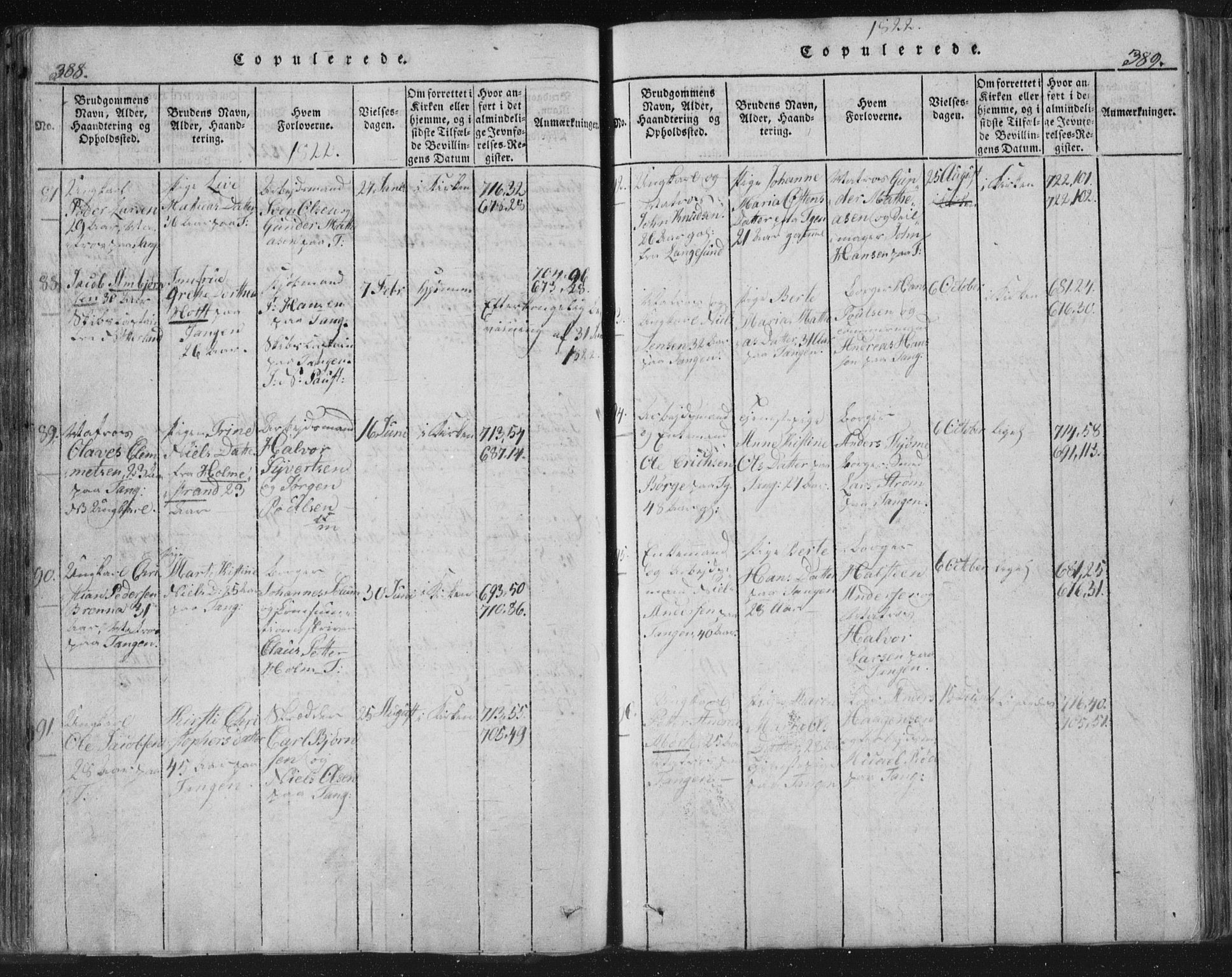 Strømsø kirkebøker, AV/SAKO-A-246/F/Fb/L0004: Ministerialbok nr. II 4, 1814-1843, s. 388-389