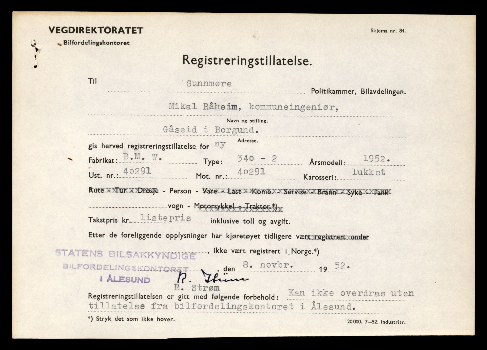 Møre og Romsdal vegkontor - Ålesund trafikkstasjon, AV/SAT-A-4099/F/Fe/L0005: Registreringskort for kjøretøy T 443 - T 546, 1927-1998, s. 1113