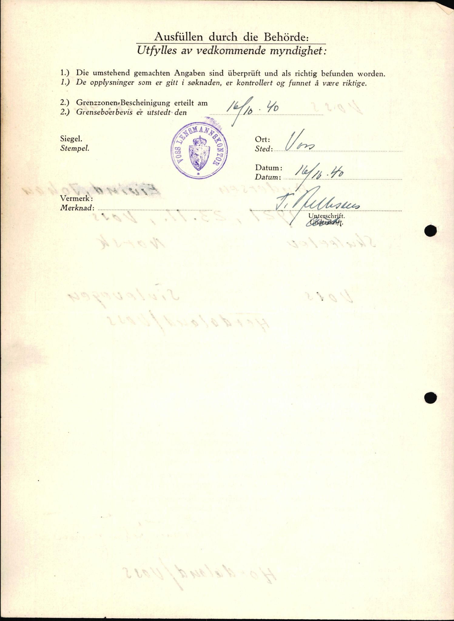 Lensmannen i Voss, AV/SAB-A-35801/0026/L0006: Søknader om grensebuarbevis, 3001 - 4500, 1940-1945, s. 6