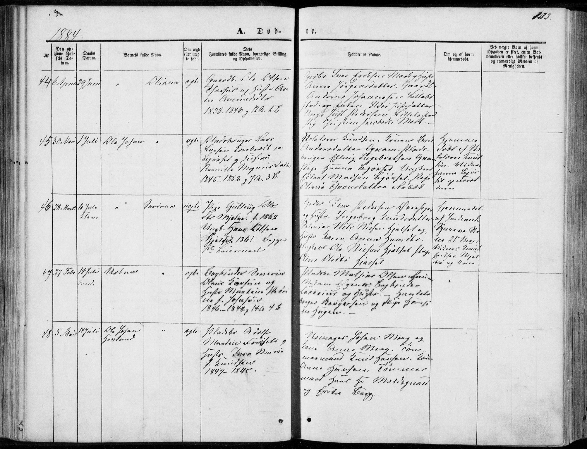 Ministerialprotokoller, klokkerbøker og fødselsregistre - Møre og Romsdal, SAT/A-1454/555/L0655: Ministerialbok nr. 555A05, 1869-1886, s. 133