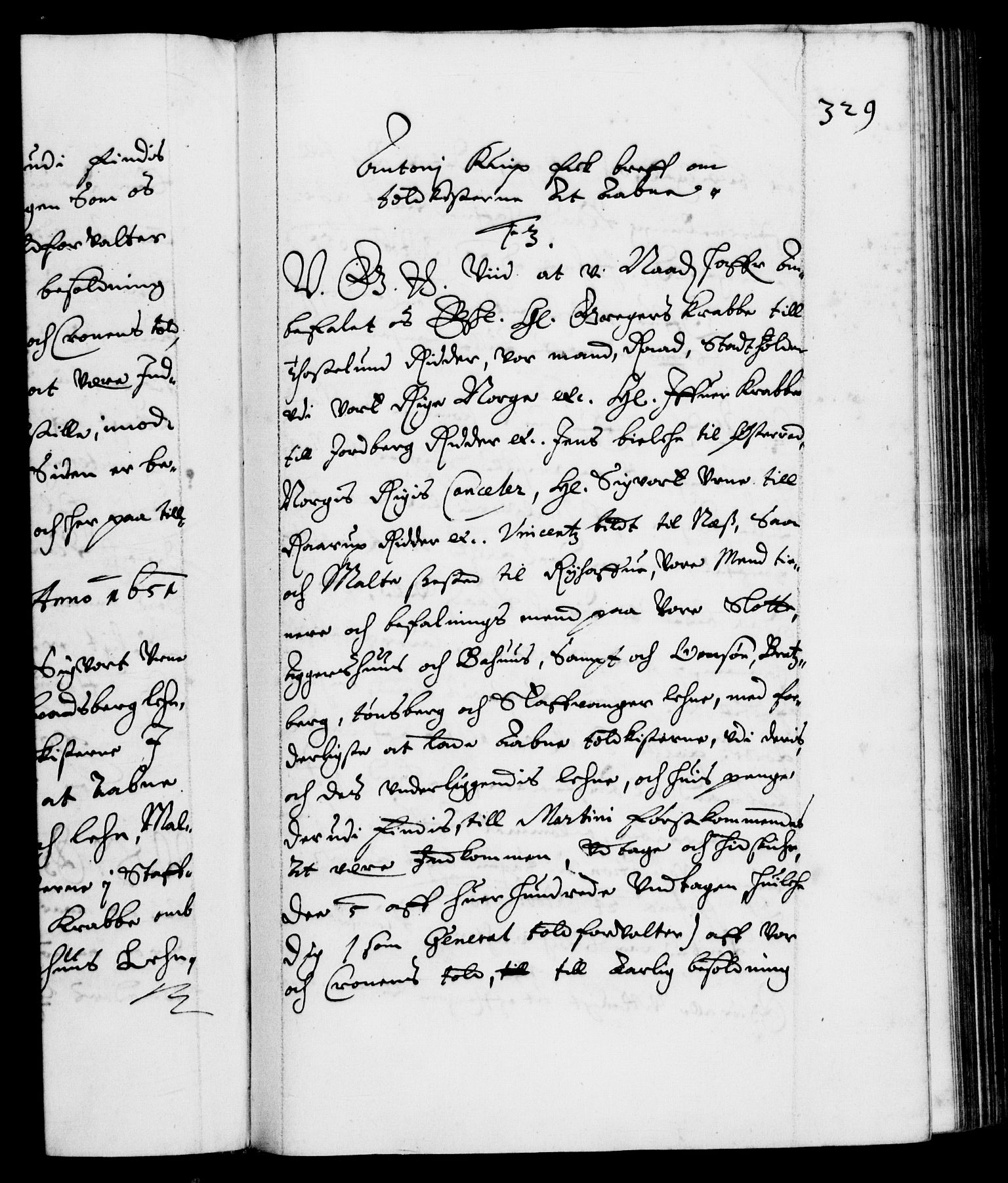 Danske Kanselli 1572-1799, AV/RA-EA-3023/F/Fc/Fca/Fcab/L0008: Norske tegnelser (mikrofilm), 1648-1652, s. 329a