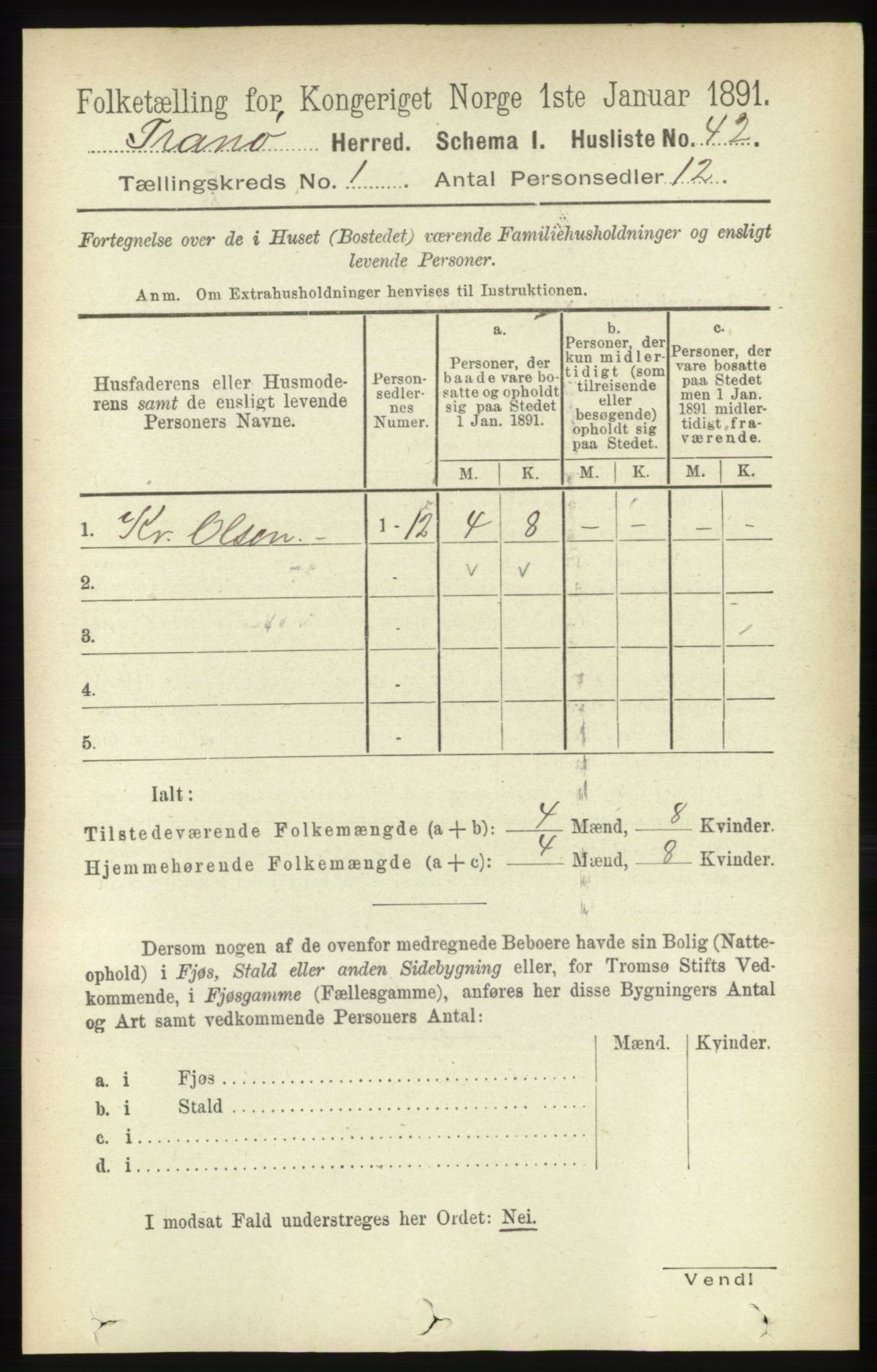 RA, Folketelling 1891 for 1927 Tranøy herred, 1891, s. 57