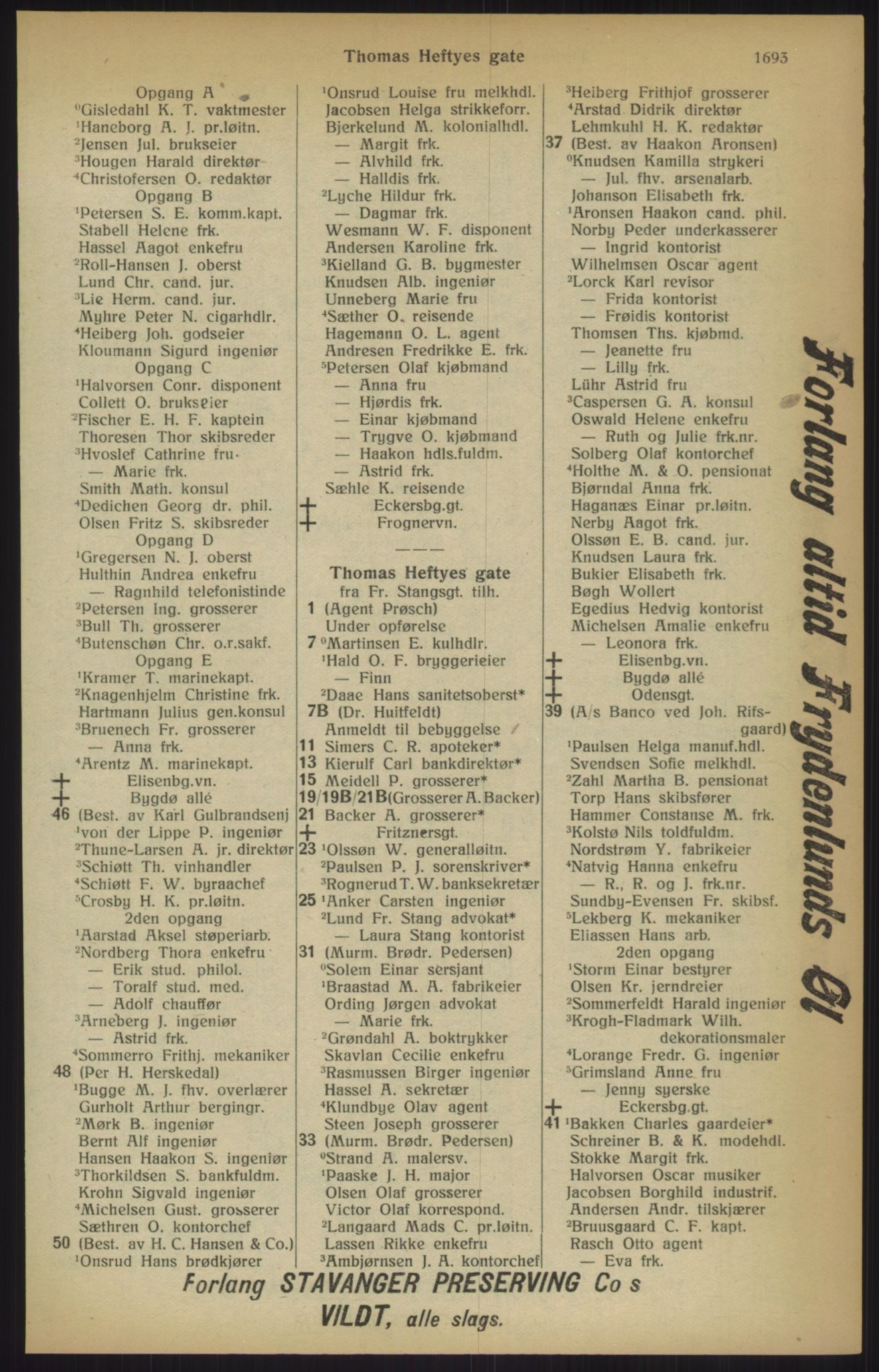 Kristiania/Oslo adressebok, PUBL/-, 1915, s. 1693