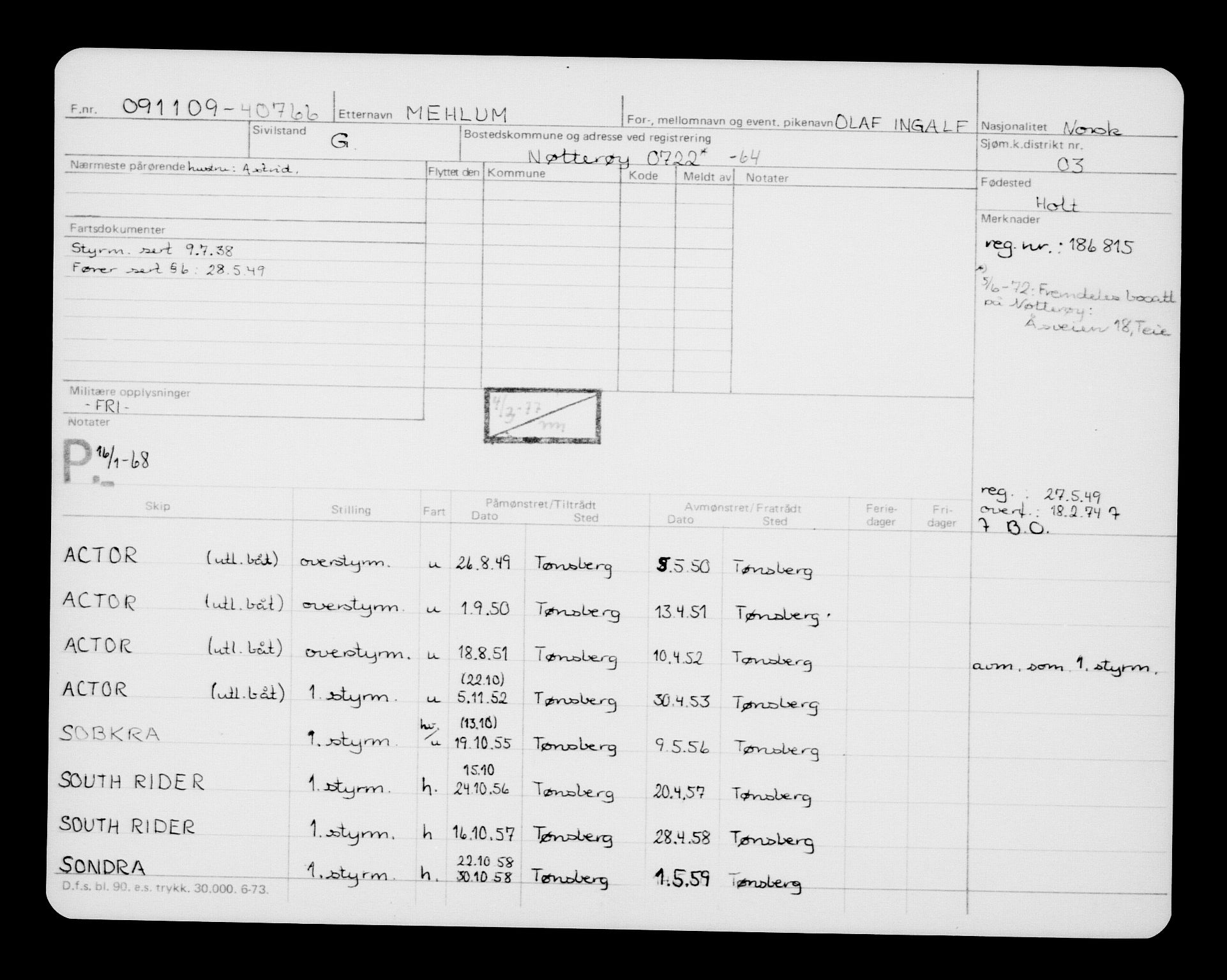 Direktoratet for sjømenn, AV/RA-S-3545/G/Gb/L0086: Hovedkort, 1909, s. 566