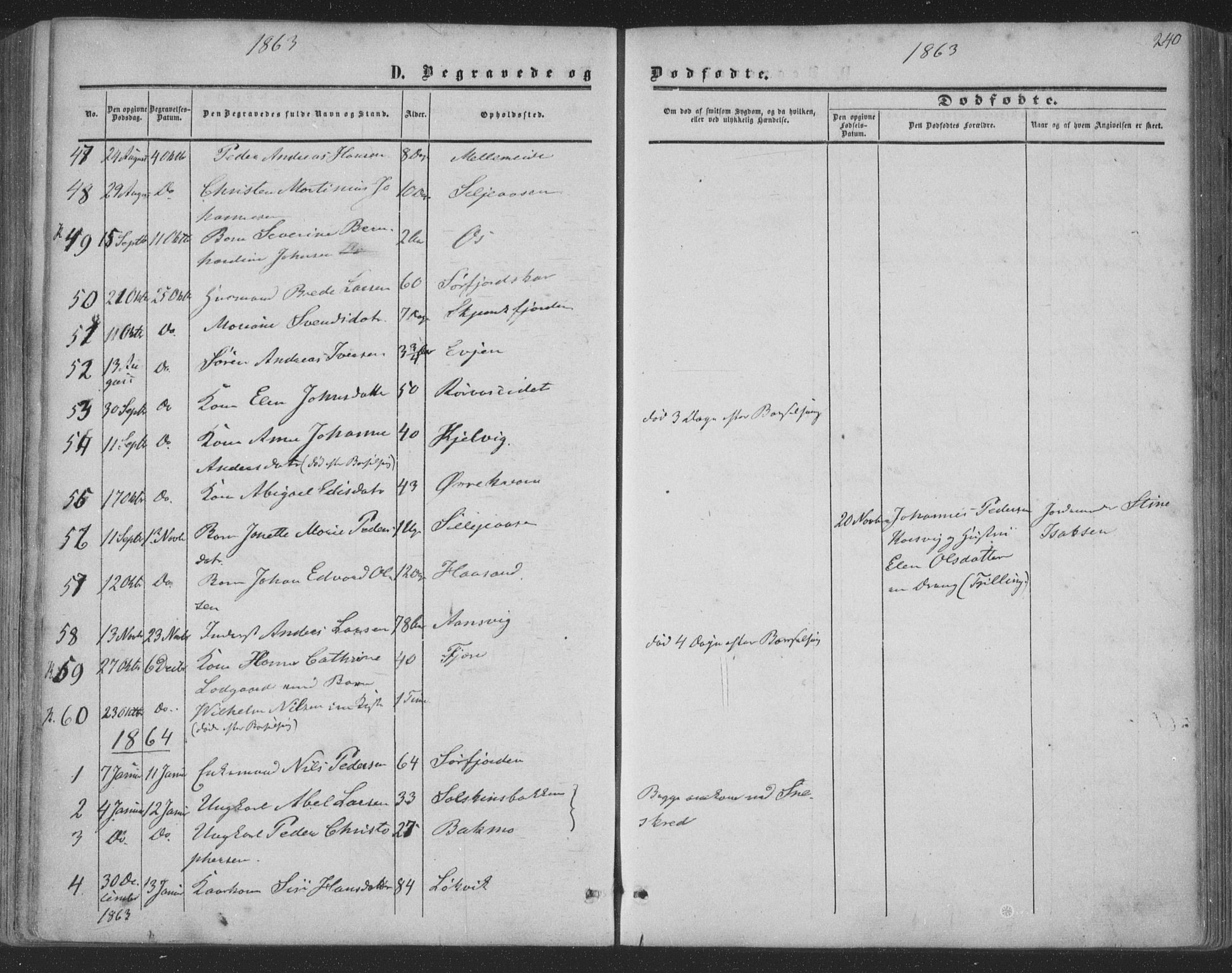 Ministerialprotokoller, klokkerbøker og fødselsregistre - Nordland, AV/SAT-A-1459/853/L0770: Ministerialbok nr. 853A09, 1857-1870, s. 240