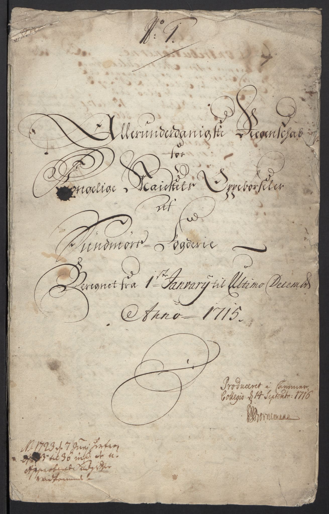 Rentekammeret inntil 1814, Reviderte regnskaper, Fogderegnskap, AV/RA-EA-4092/R54/L3567: Fogderegnskap Sunnmøre, 1715, s. 3