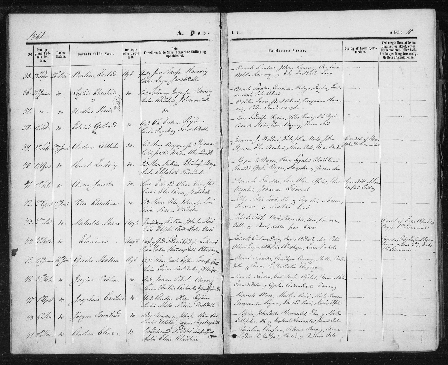 Ministerialprotokoller, klokkerbøker og fødselsregistre - Nord-Trøndelag, AV/SAT-A-1458/784/L0670: Ministerialbok nr. 784A05, 1860-1876, s. 10