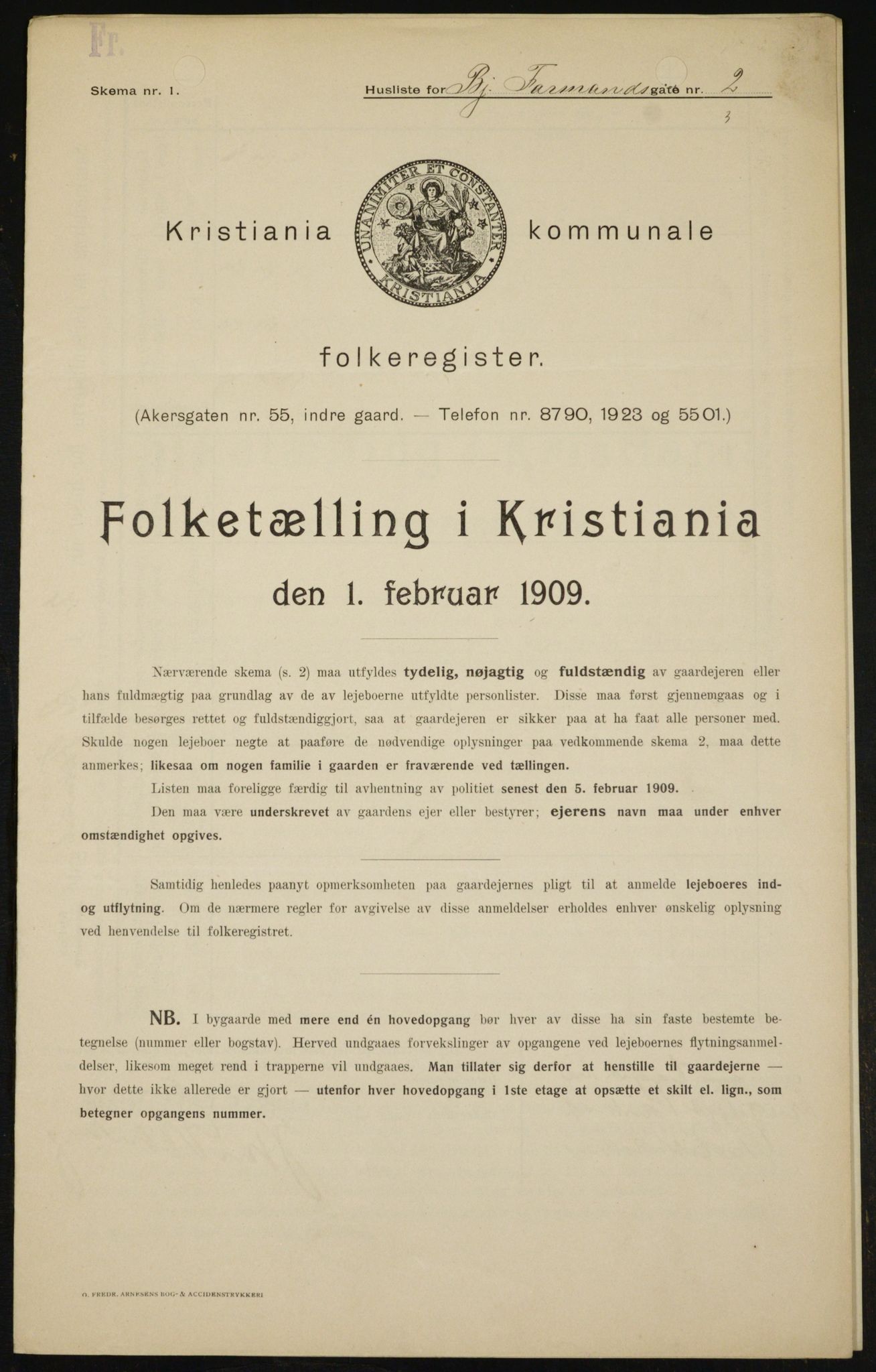 OBA, Kommunal folketelling 1.2.1909 for Kristiania kjøpstad, 1909, s. 6142