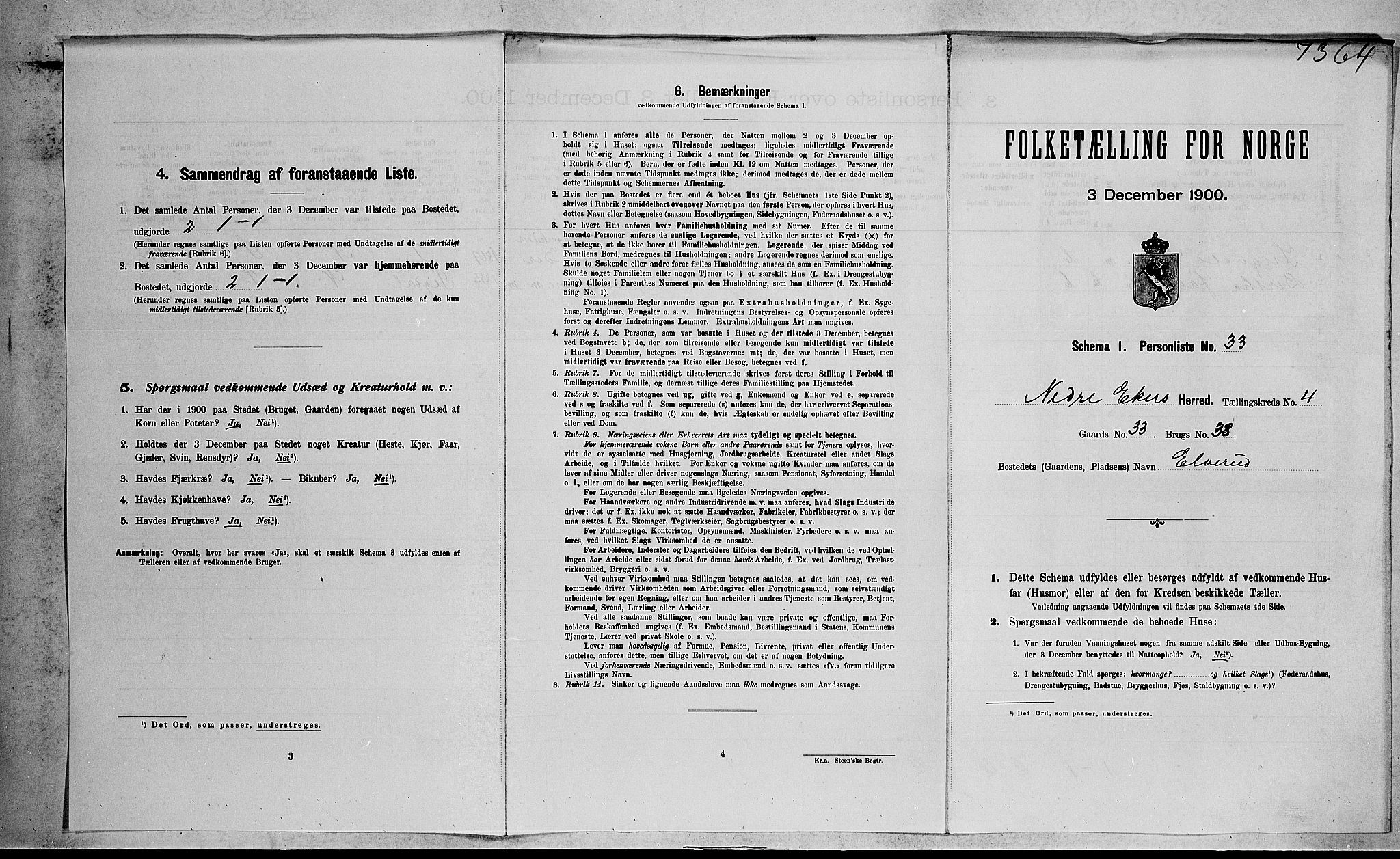 RA, Folketelling 1900 for 0625 Nedre Eiker herred, 1900, s. 524