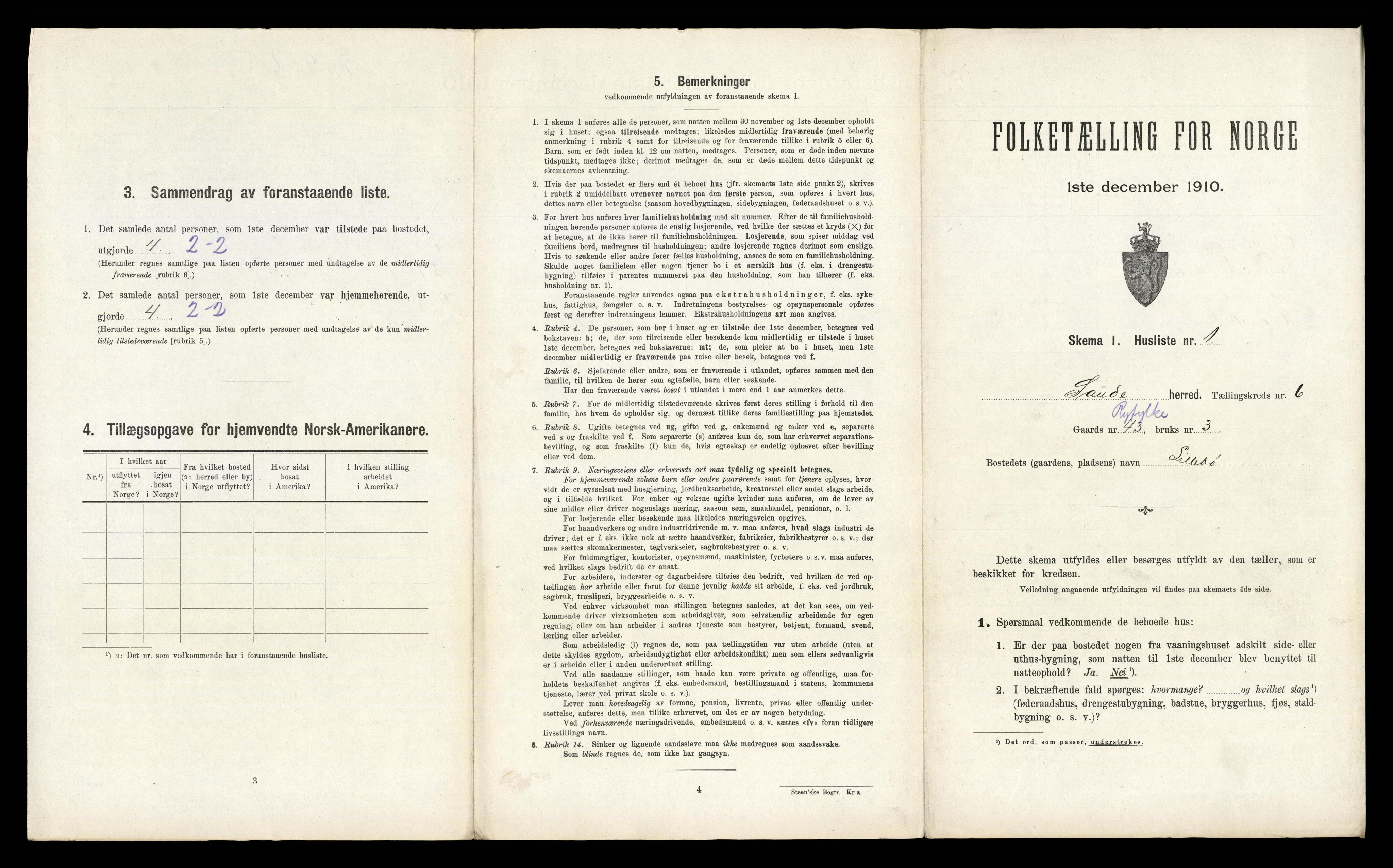 RA, Folketelling 1910 for 1135 Sauda herred, 1910, s. 492
