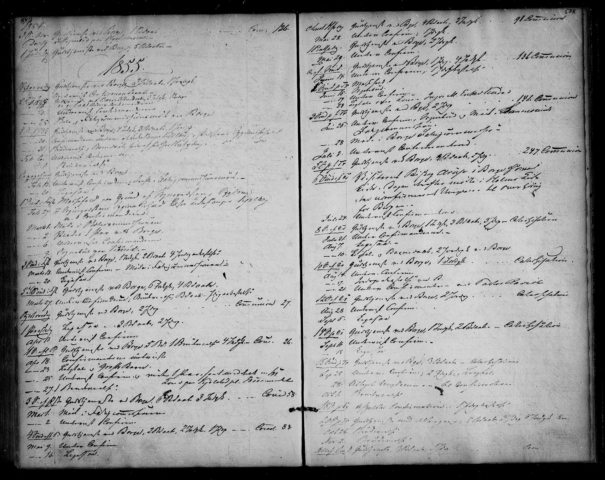 Borge prestekontor Kirkebøker, AV/SAO-A-10903/F/Fa/L0005: Ministerialbok nr. I 5, 1848-1860, s. 543-544
