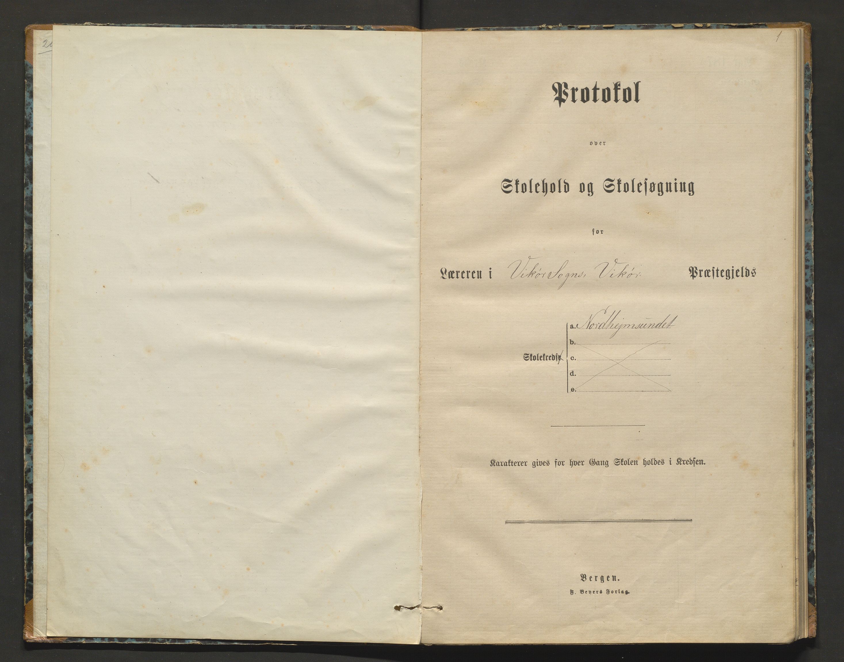 Kvam herad. Barneskulane, IKAH/1238-231/F/Fa/L0002: Skuleprotokoll for Norheimsund krins, 1878-1891