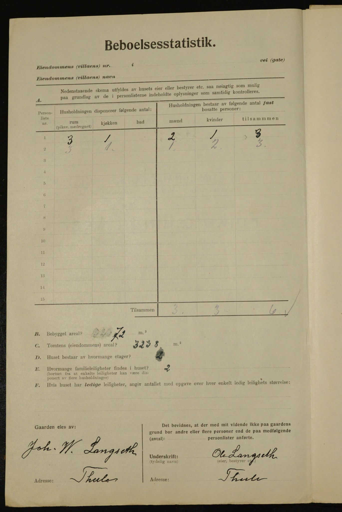 , Kommunal folketelling 1.12.1923 for Aker, 1923, s. 43192