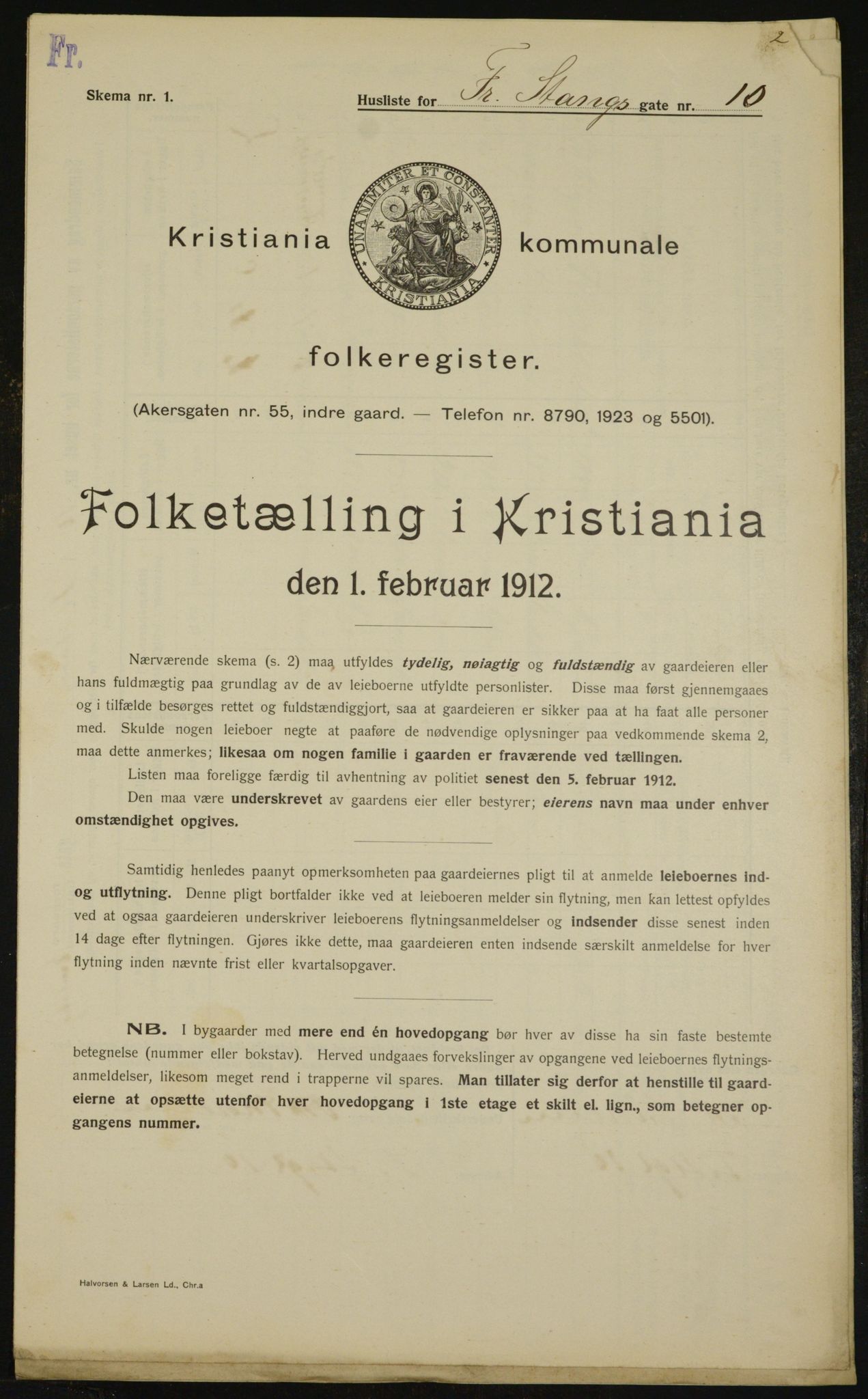 OBA, Kommunal folketelling 1.2.1912 for Kristiania, 1912, s. 26631