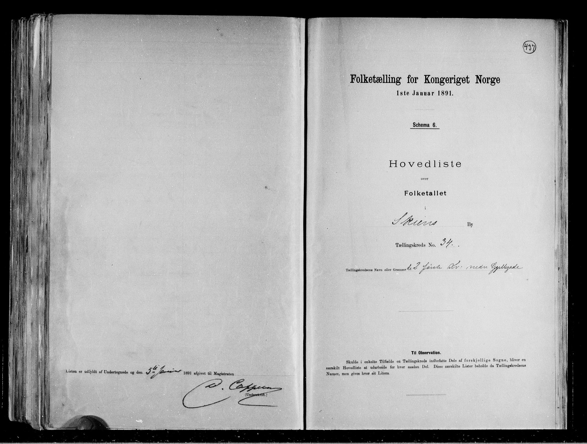 RA, Folketelling 1891 for 0806 Skien kjøpstad, 1891, s. 75