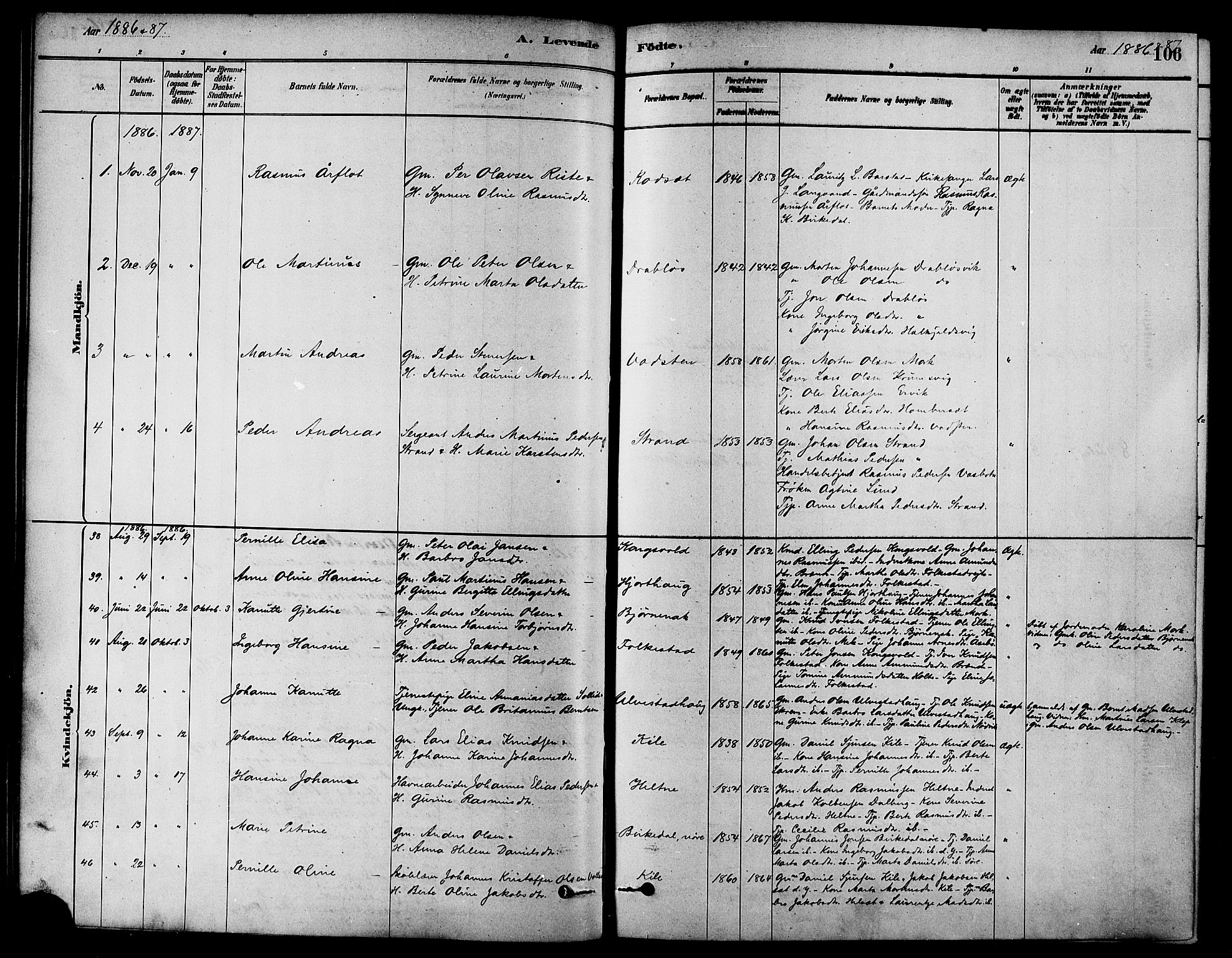 Ministerialprotokoller, klokkerbøker og fødselsregistre - Møre og Romsdal, SAT/A-1454/511/L0141: Ministerialbok nr. 511A08, 1878-1890, s. 106
