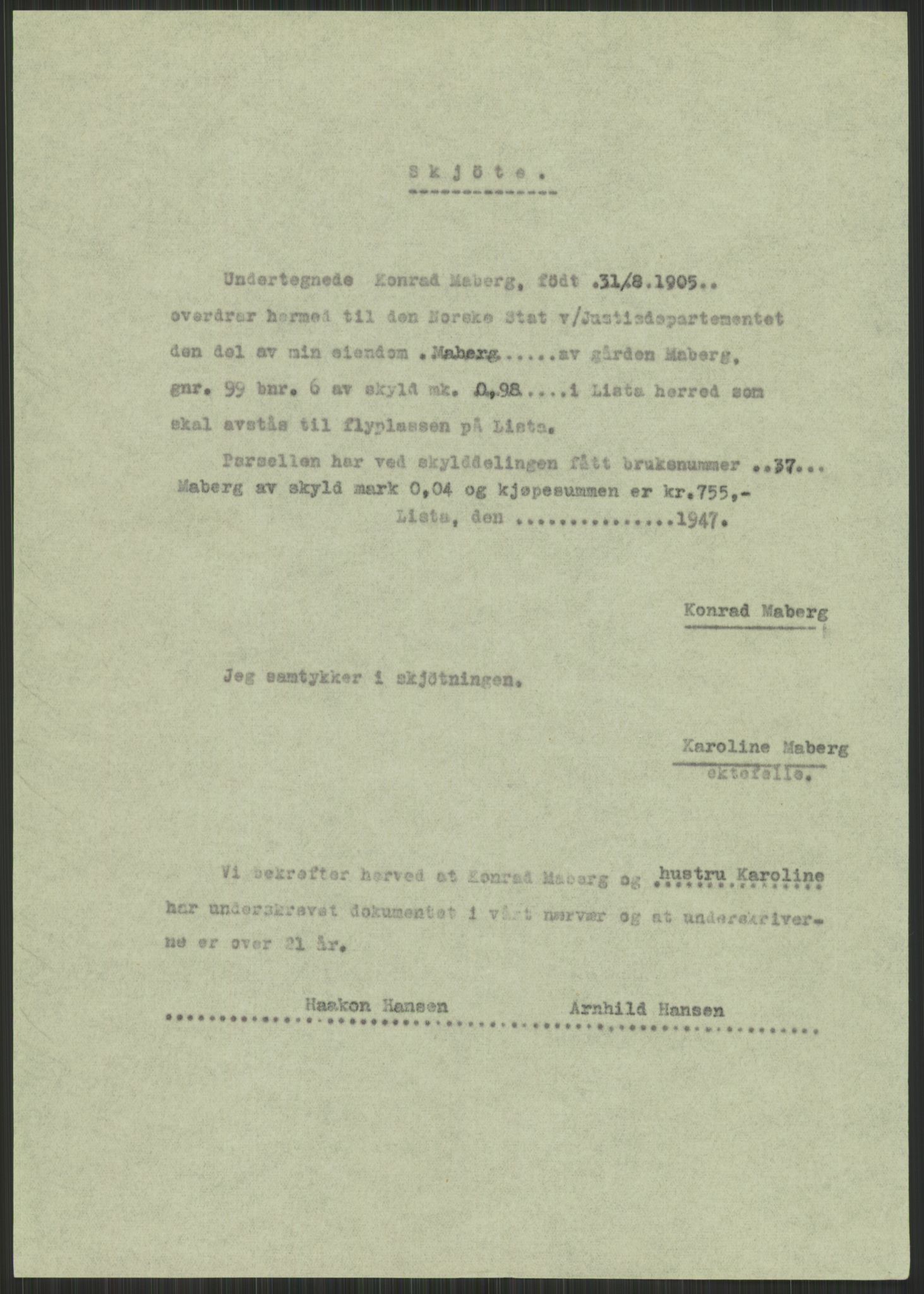 Forsvarsdepartementet, 10. kontor / Oppgjørskontoret, AV/RA-RAFA-1225/D/Db/L0182: Lista oppgjørskontor, 1942-1950, s. 85