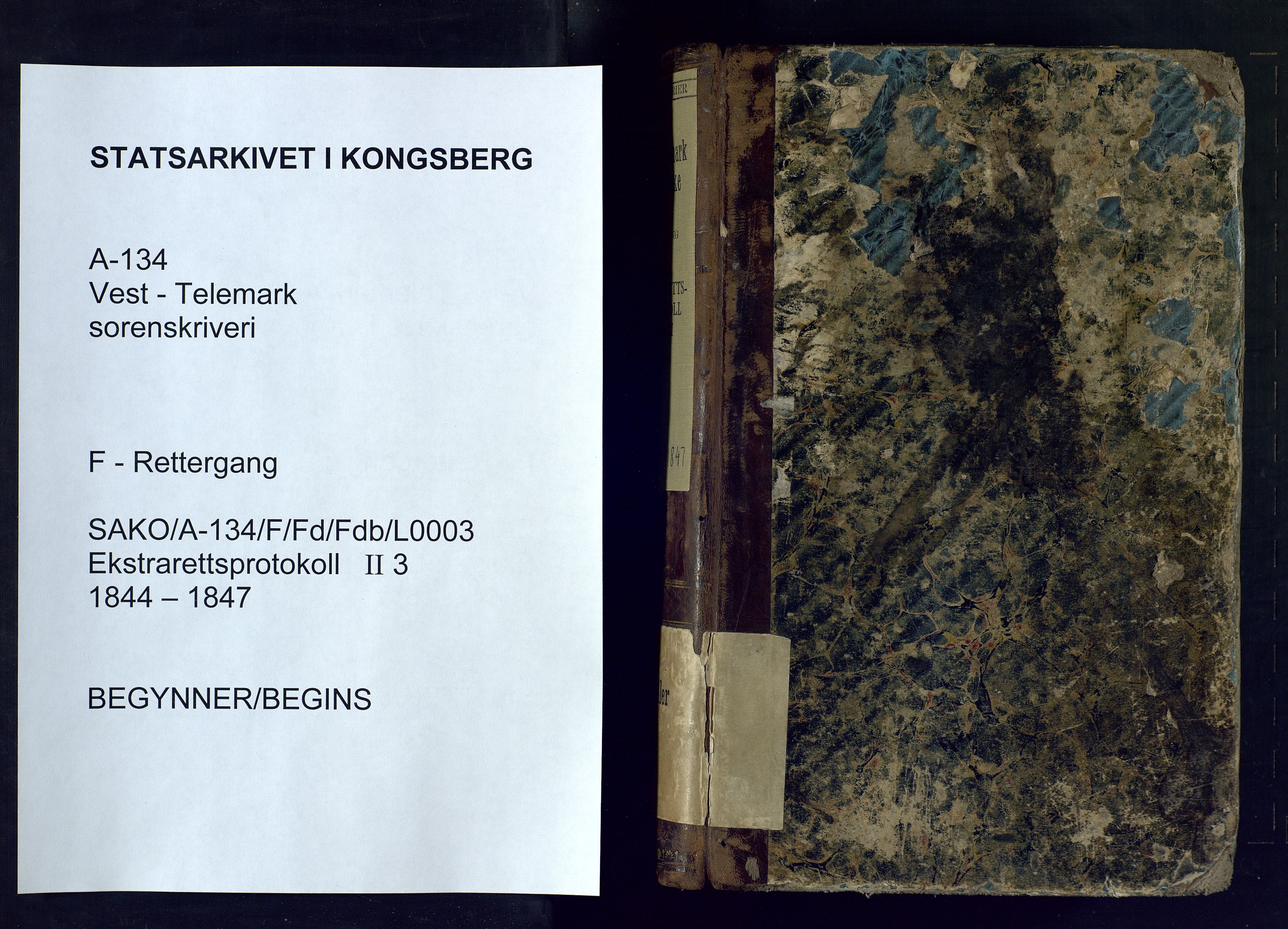 Vest-Telemark sorenskriveri, AV/SAKO-A-134/F/Fd/Fdb/L0003: Ekstrarettsprotokoll, 1844-1847