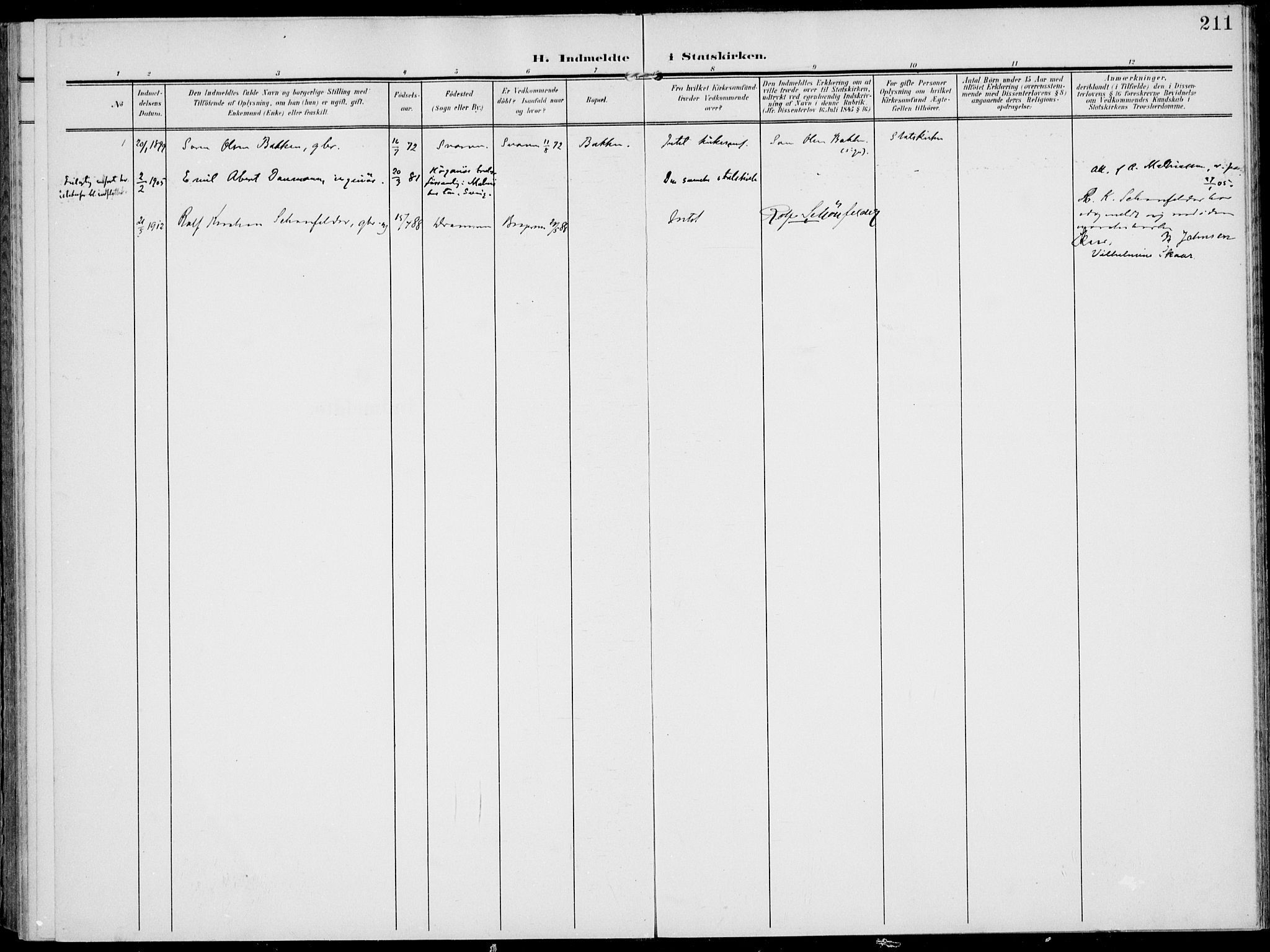 Modum kirkebøker, AV/SAKO-A-234/F/Fa/L0019: Ministerialbok nr. 19, 1890-1914, s. 211