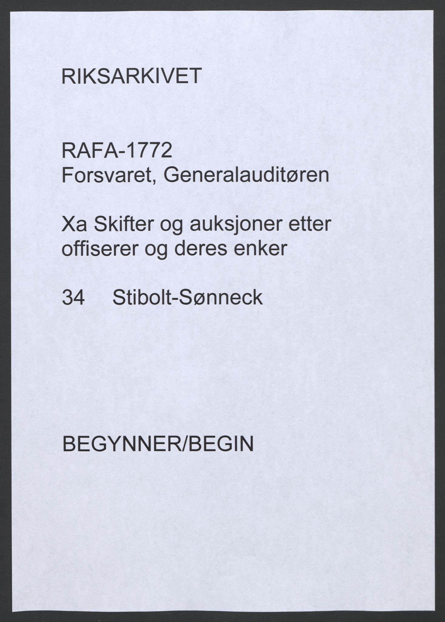 Forsvaret, Generalauditøren, RA/RAFA-1772/F/Fj/Fja/L0034: --, 1753-1817, s. 1