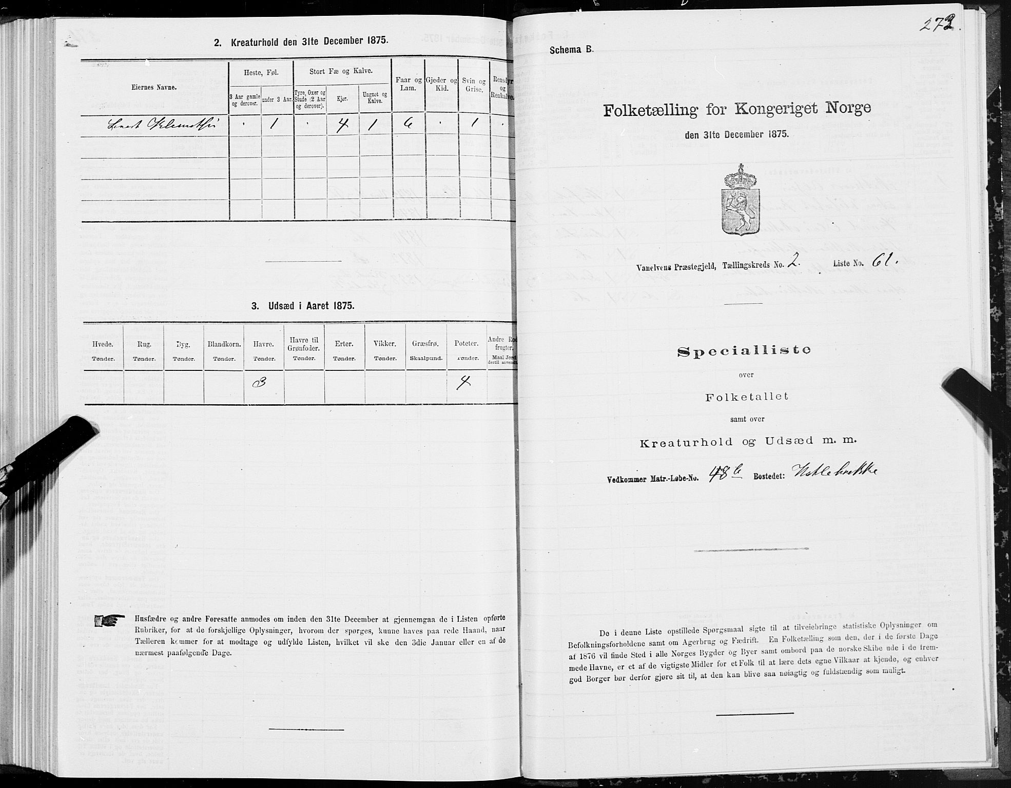 SAT, Folketelling 1875 for 1511P Vanylven prestegjeld, 1875, s. 1273